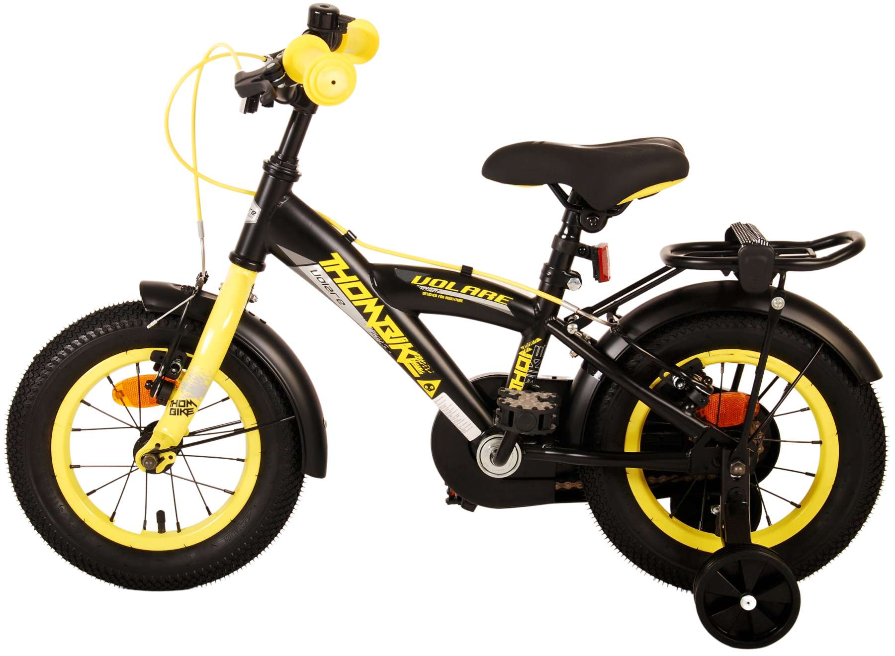 Kinderfahrrad Thombike für Jungen 12 Zoll Kinderrad in Schwarz Gelb