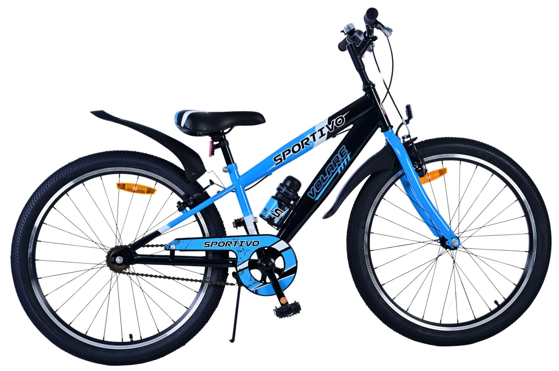 Kinderfahrrad Sportivo für Jungen 24 Zoll Kinderrad in Schwarz Blau Zwei Handbremsen