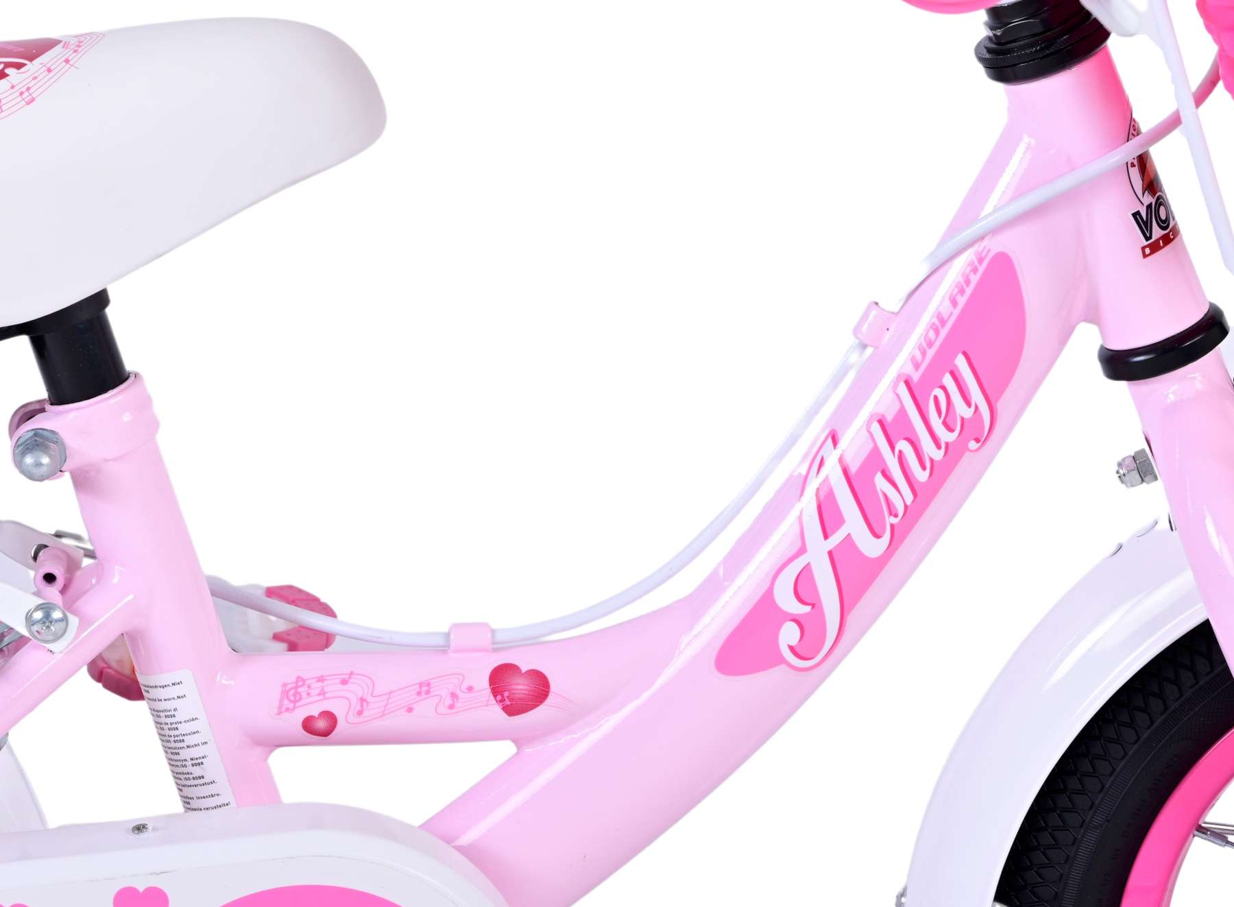 Kinderfahrrad Ashley für Mädchen 12 Zoll Kinderrad in Rosa