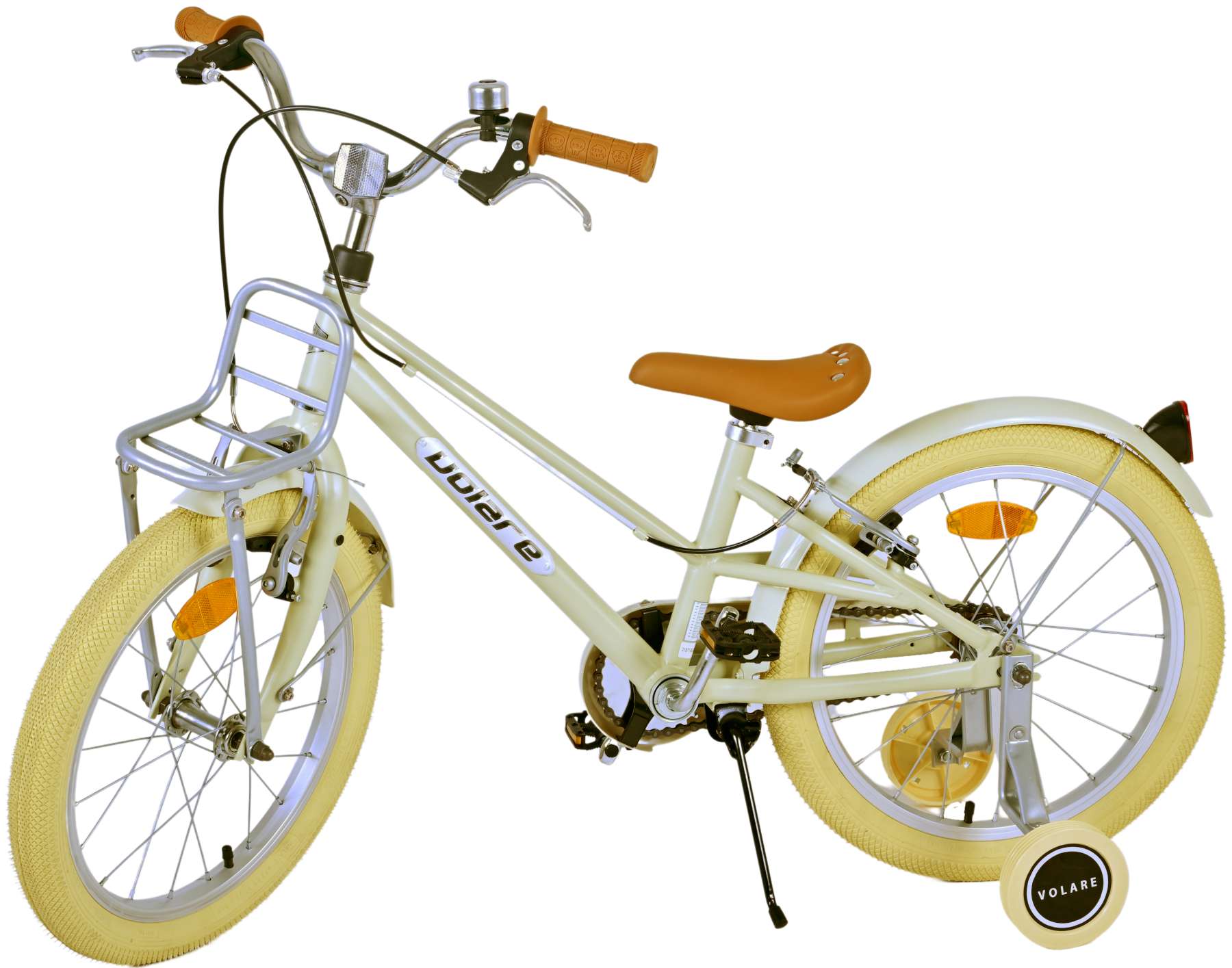 Kinderfahrrad Melody Fahrrad für Mädchen 18 Zoll Kinderrad Sandfarben