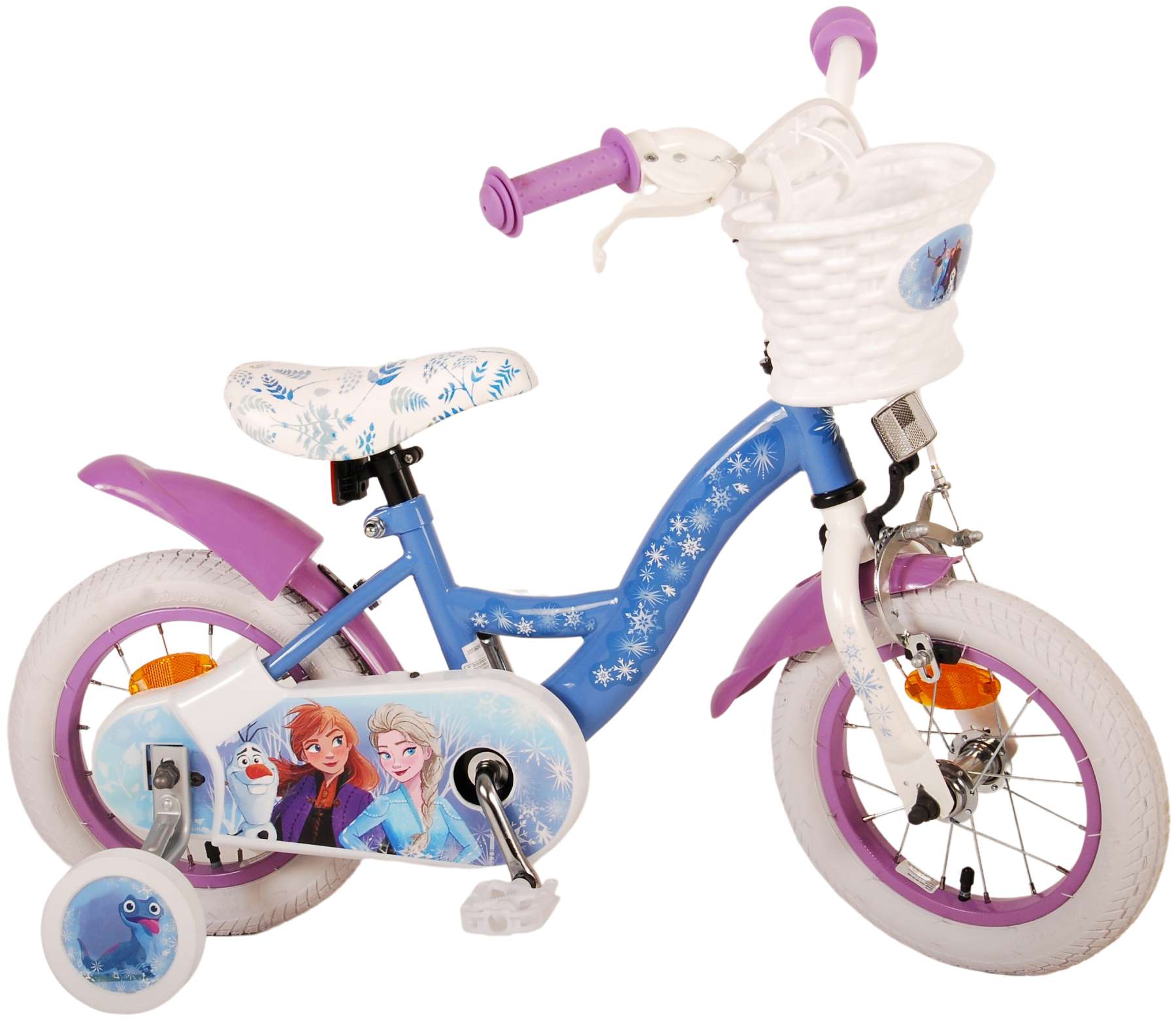 Kinderfahrrad Disney Frozen 2 für Mädchen 12 Zoll Kinderrad Blau/Lila