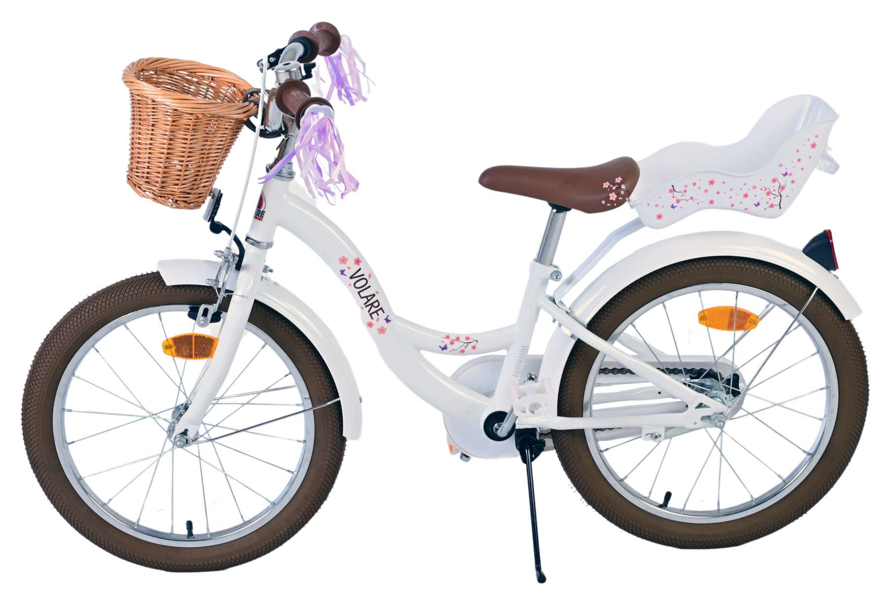 Kinderfahrrad Blossom Fahrrad für Mädchen 18 Zoll Kinderrad in Weiß