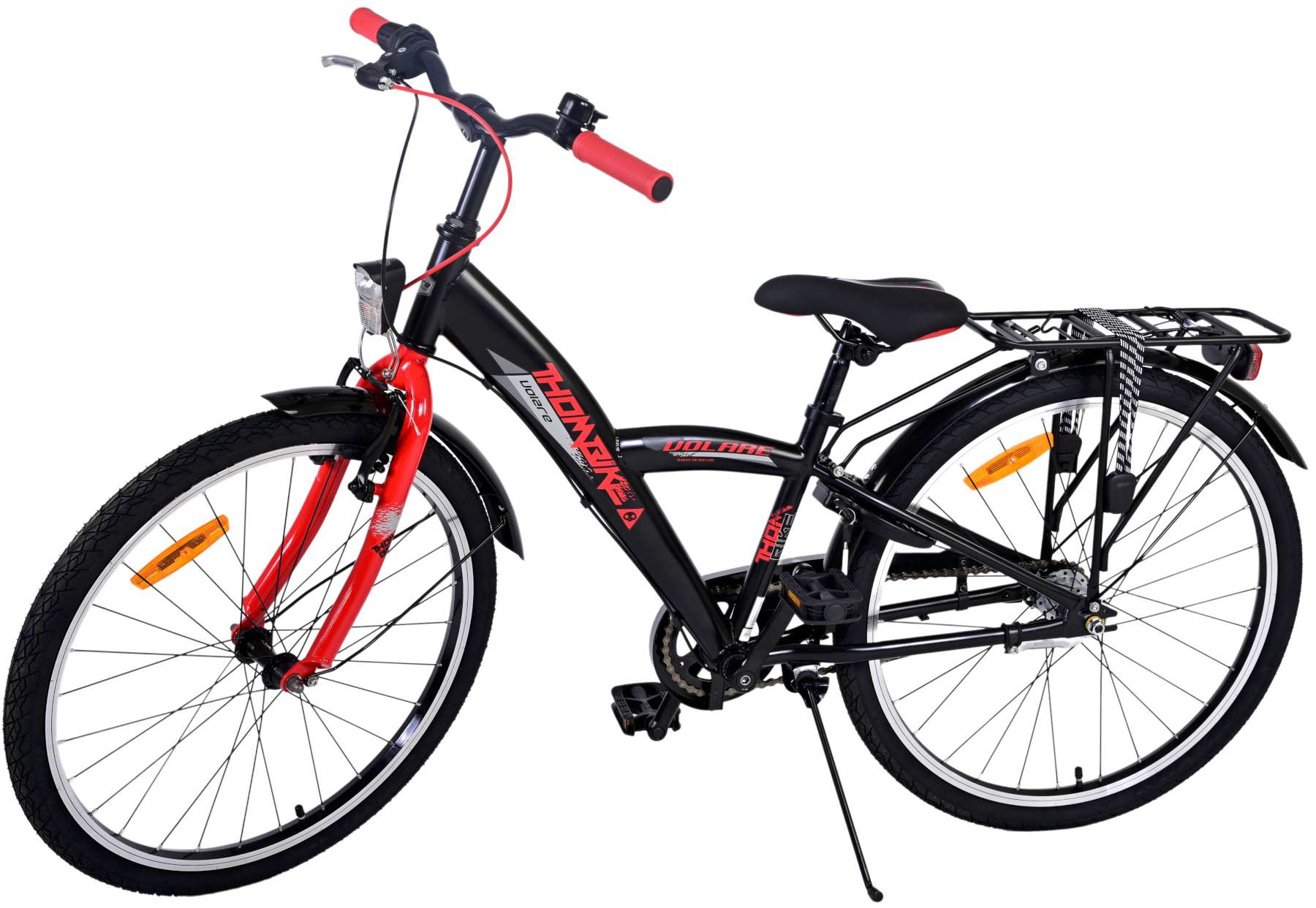 Kinderfahrrad Thombike für Jungen 24 Zoll Kinderrad in Schwarz Rot