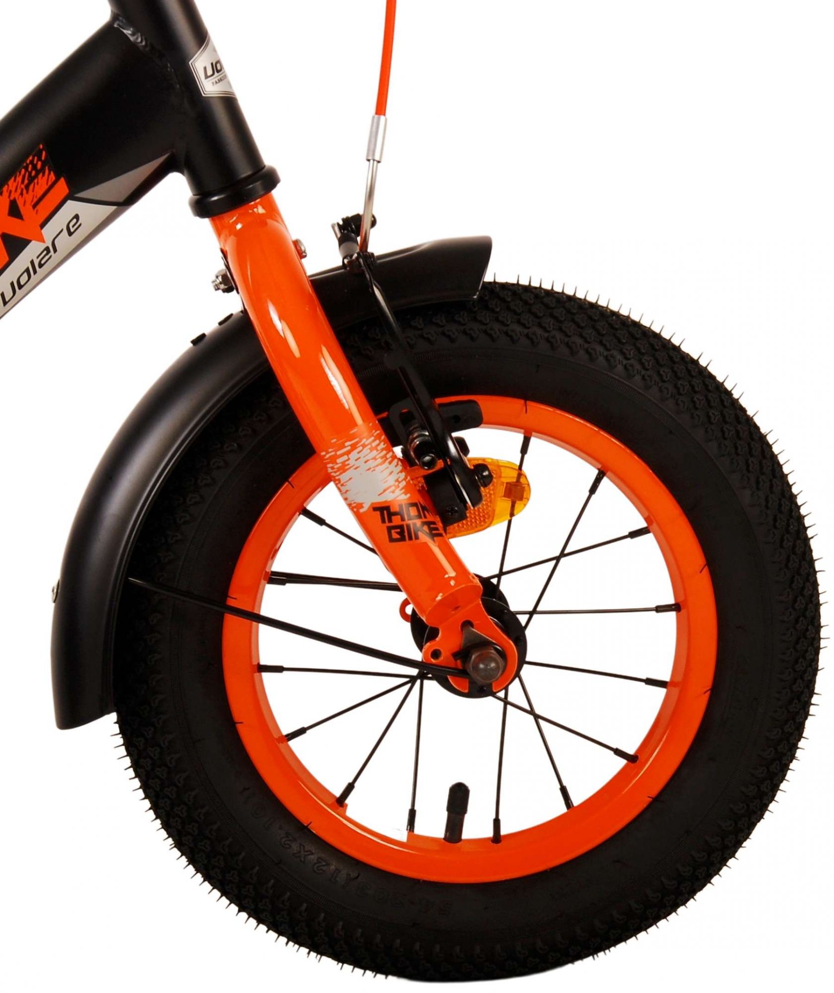 Kinderfahrrad Thombike für Jungen 12 Zoll Kinderrad in Schwarz Orange