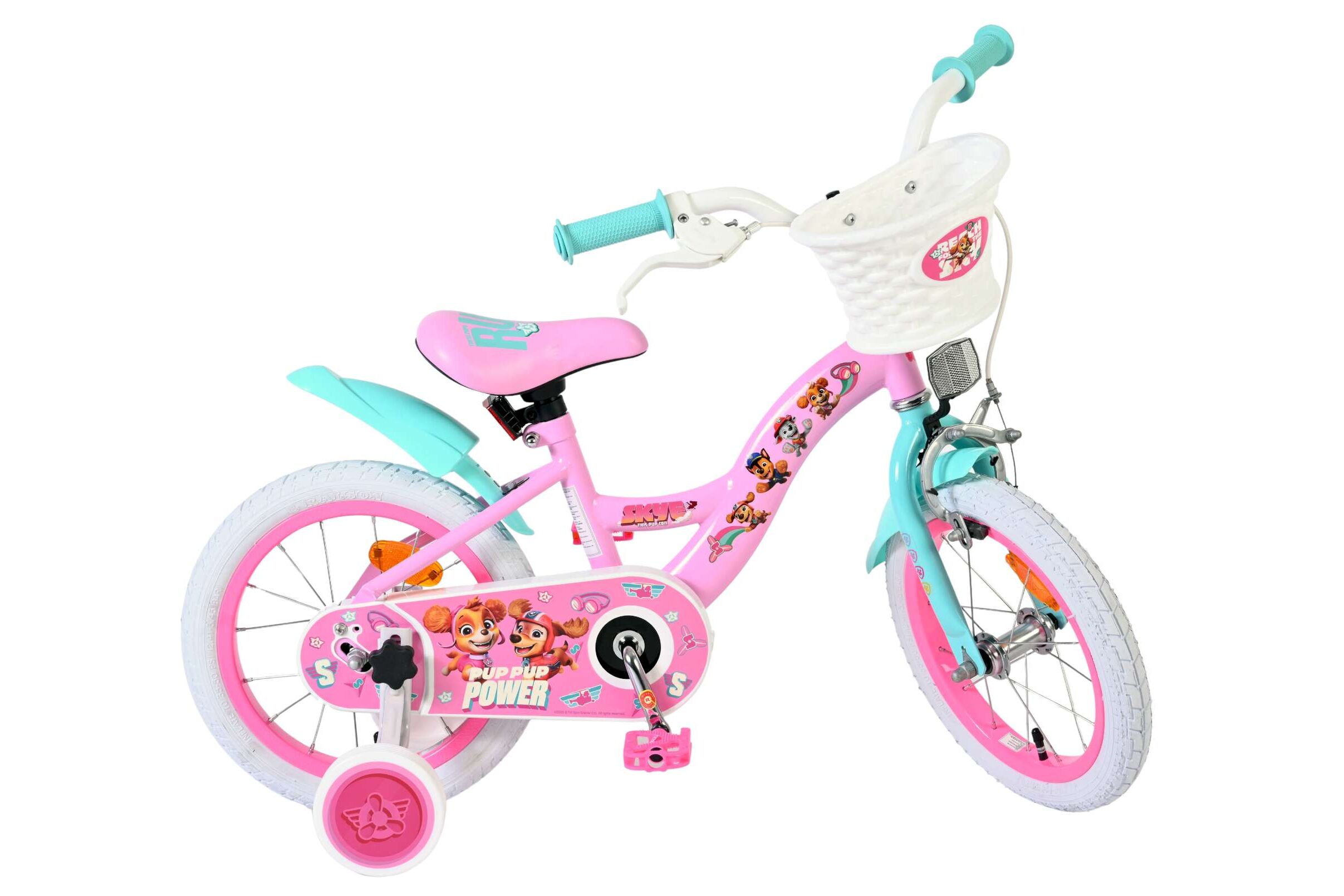 Volare Kinderfahrrad Paw Patrol für Mädchen 14 Zoll Kinderrad in Rosa