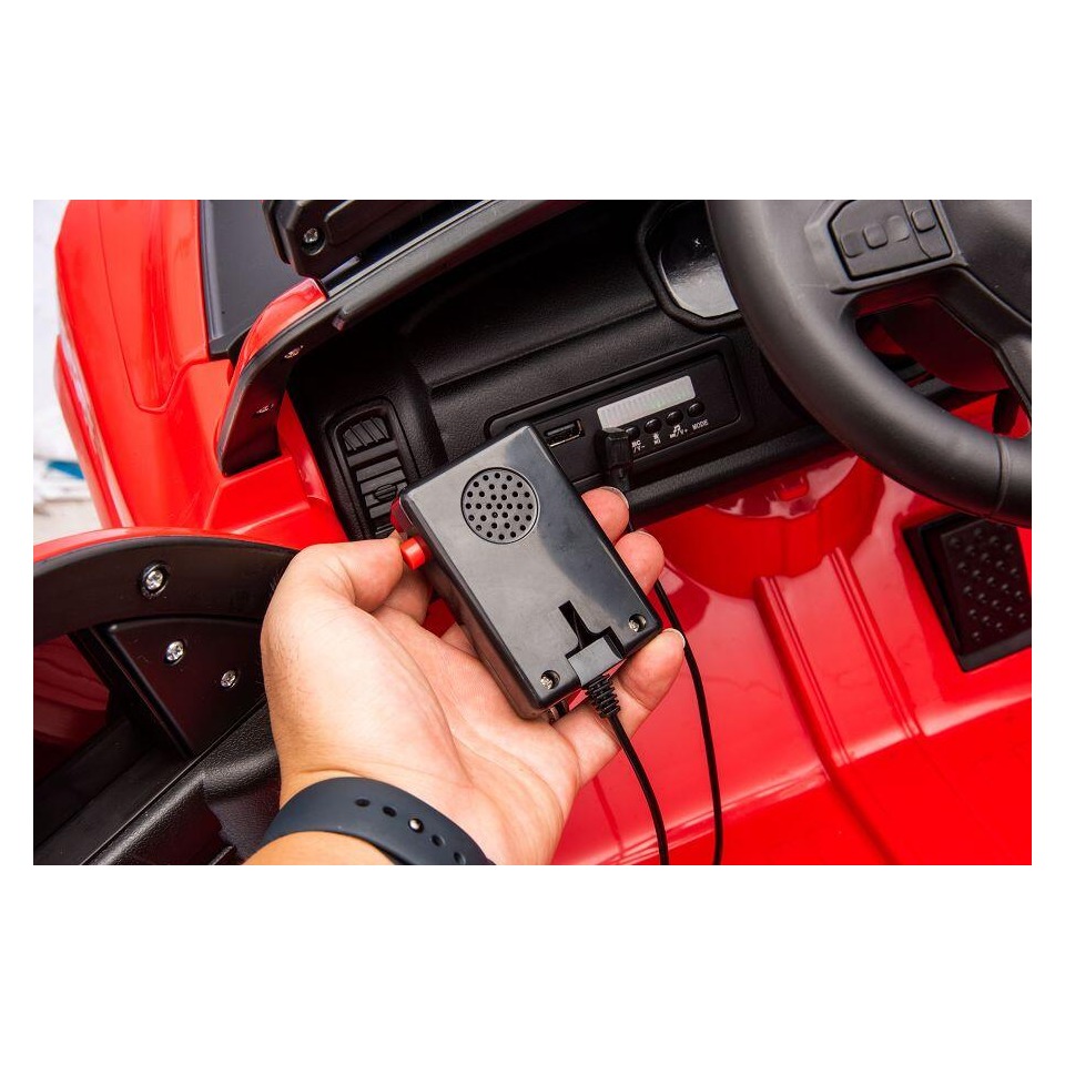 ES-Toys Kinderfahrzeug – Elektro Auto „Feuerwehr Dodge RAM“ – 12V10AH Akku,4 Motoren- 2,4Ghz Fernsteuerung, MP3+Sirene