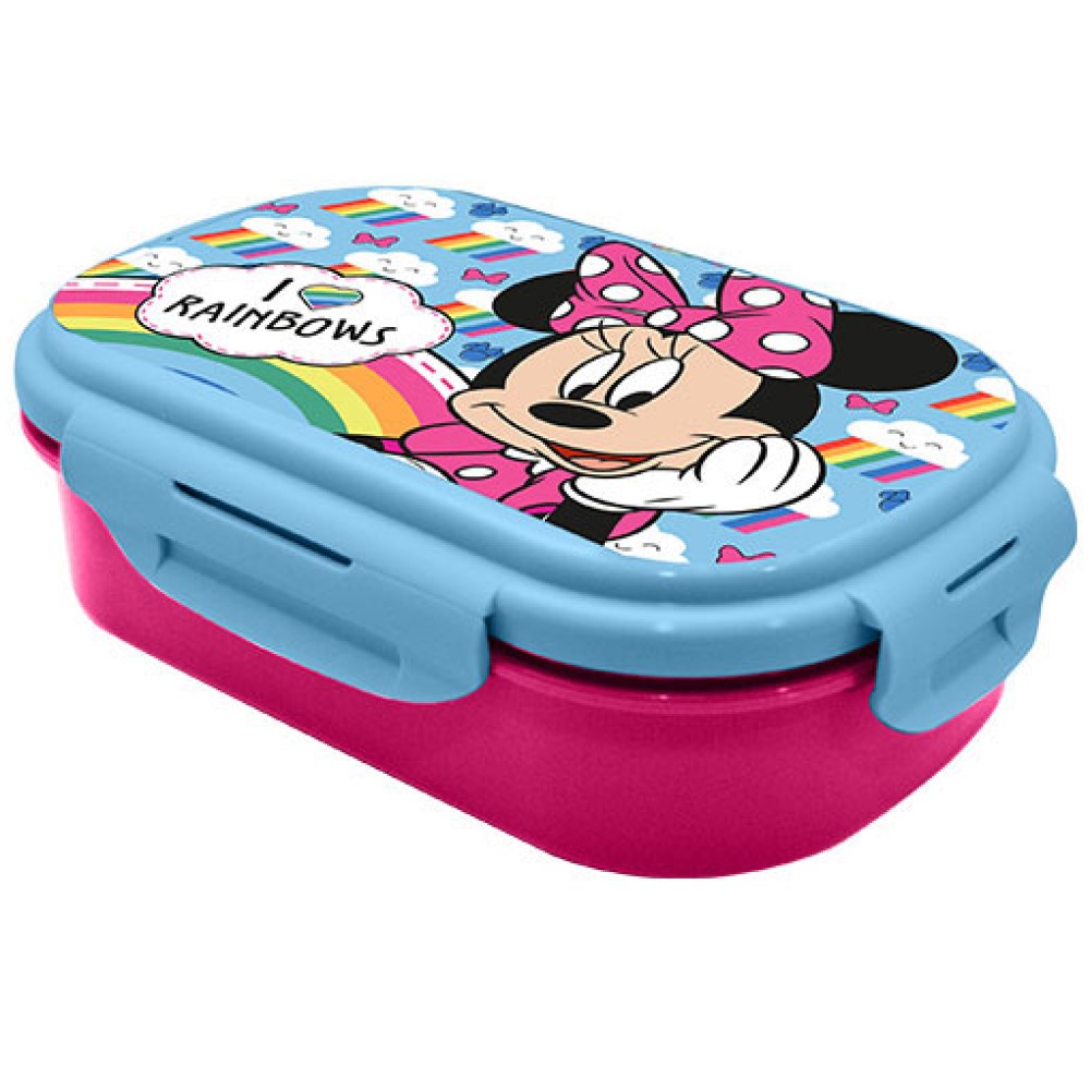 Disney Minnie Mouse Brotdose mit Besteck i Love Rainbows