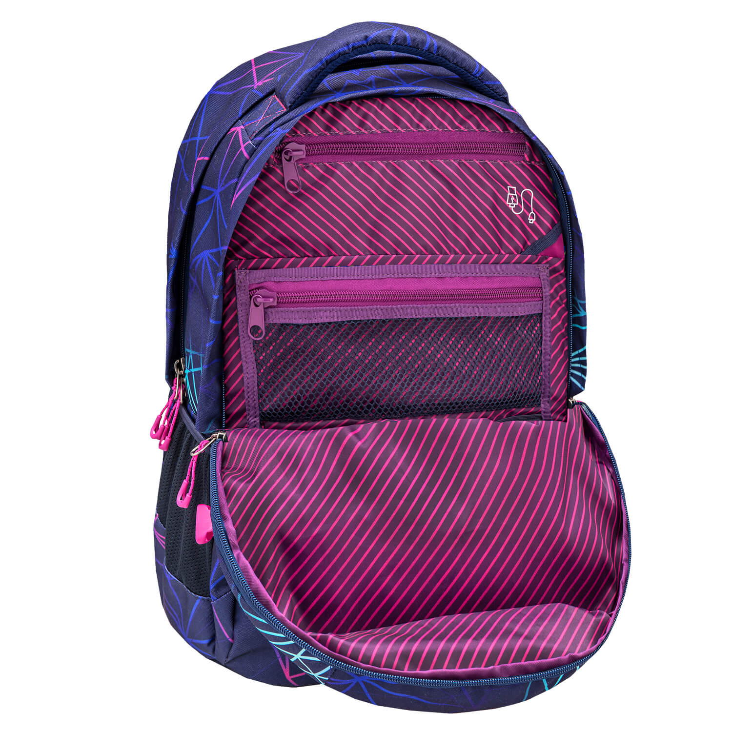 Rucksack Infinity Schulrucksack "Stripes Purple"