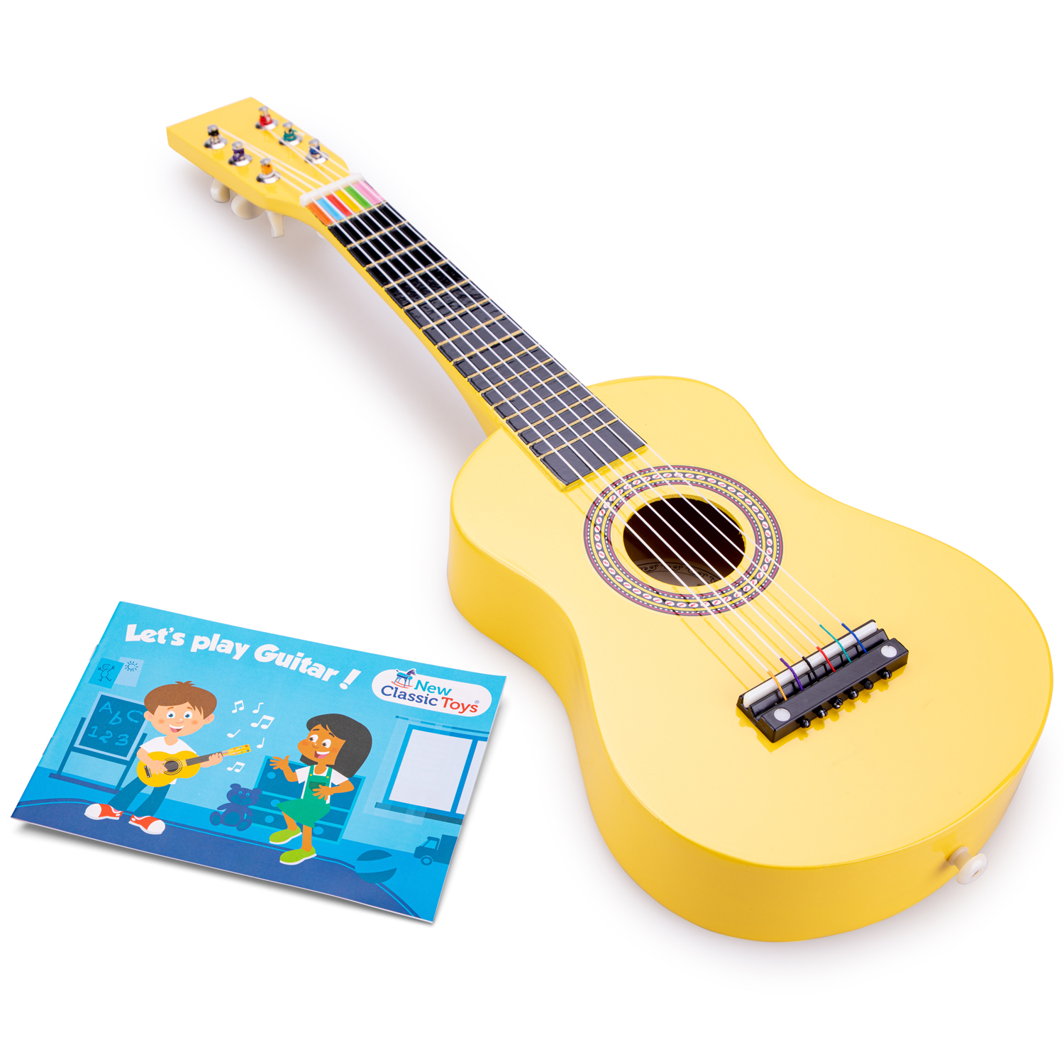 Gitarre gelb Kindergitarre aus Holz Kinder-Instrument Musikspielzeug
