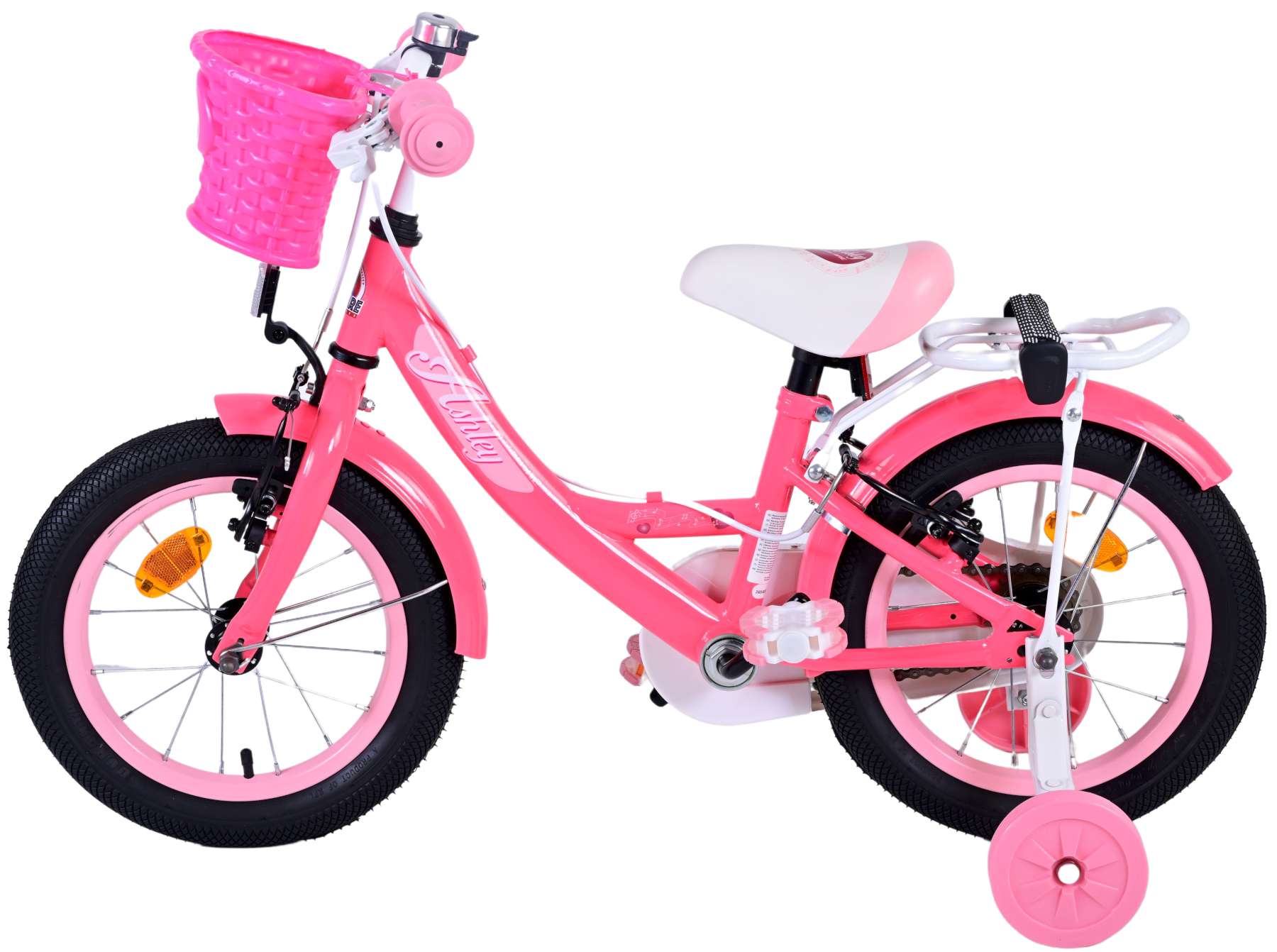 Kinderfahrrad Ashley Fahrrad für Mädchen 14 Zoll Kinderrad in Rosa/Rot
