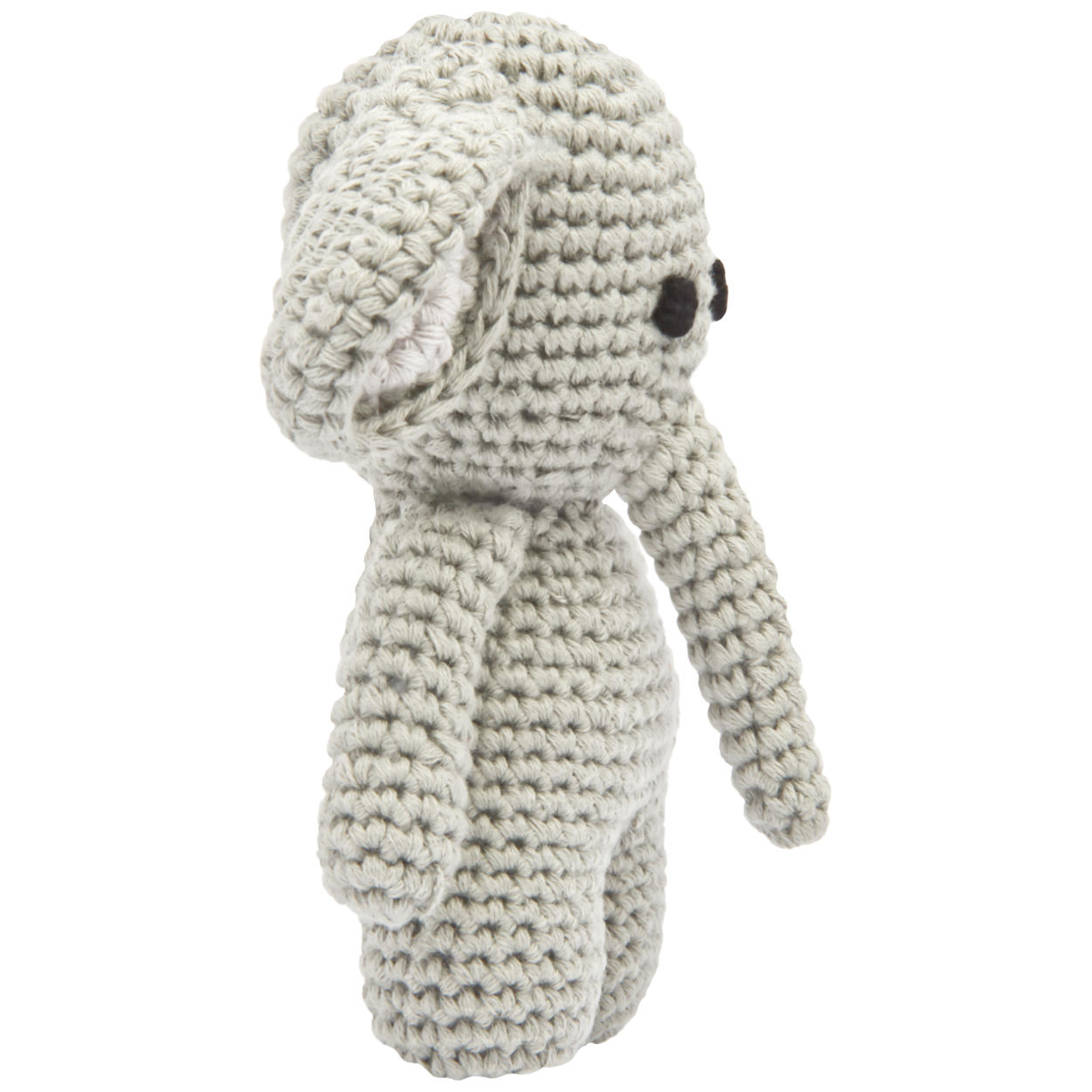 Handgestrickter Elefant gehäkelt aus Baumwolle Spielzeug 15 cm