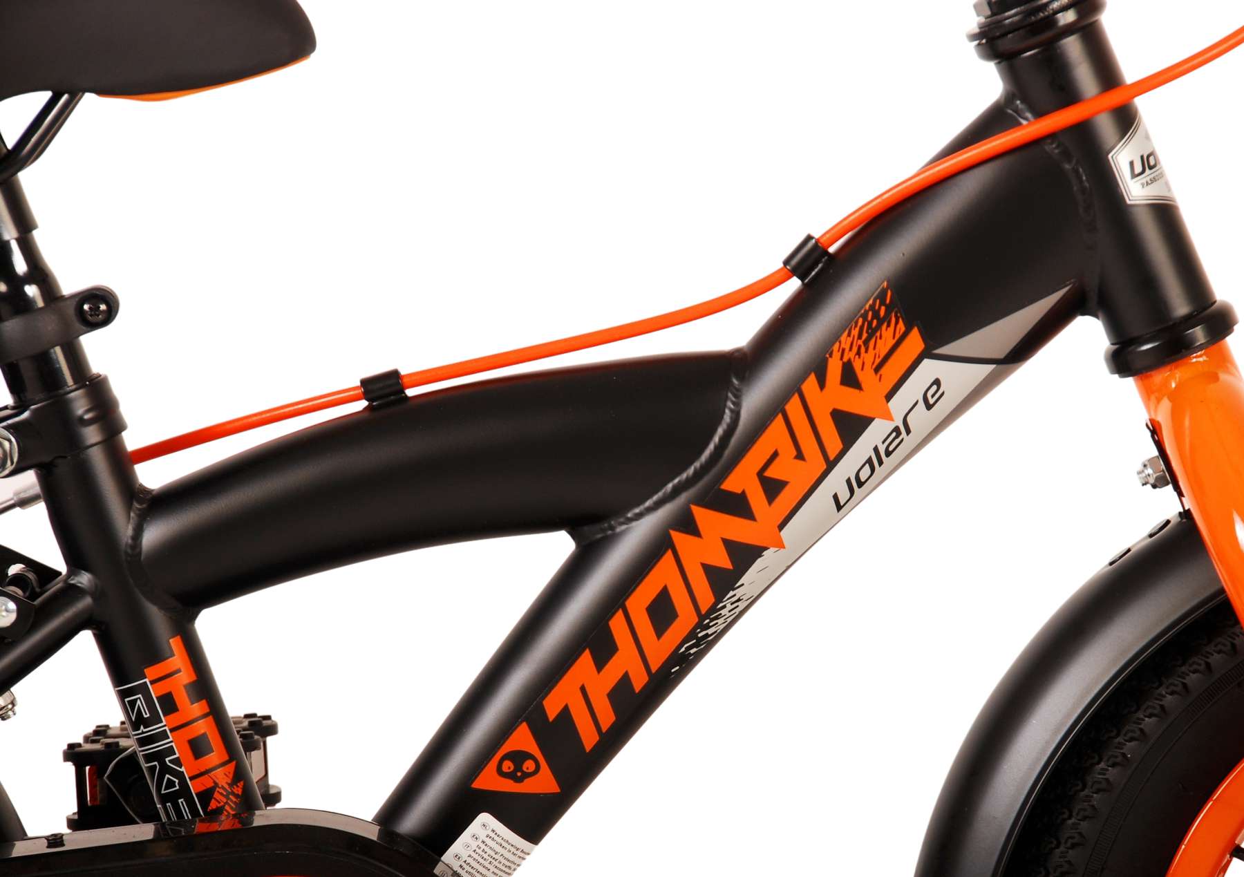 Kinderfahrrad Thombike für Jungen 12 Zoll Kinderrad in Schwarz Orange