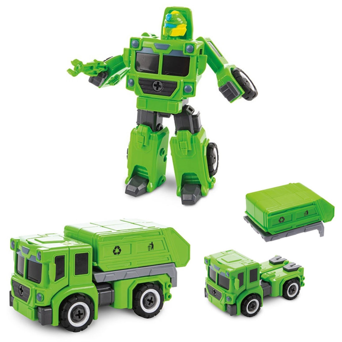 Verwandlungs Roboter Müllwagen LKW Recycling Fahrzeug Müllauto Laster Verwandlungs Roboter Müllwagen LKW Recycling Fahrzeug Müllauto Laster