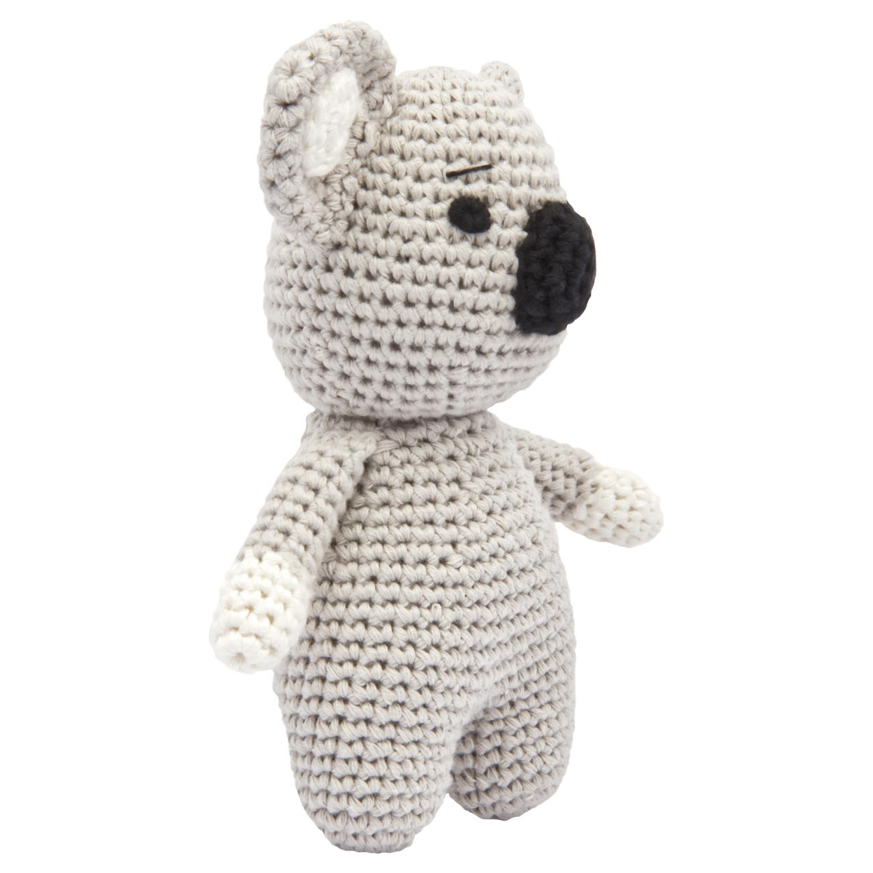 Handgestrickter Koala zur Geburt oder Babyparty aus Baumwolle