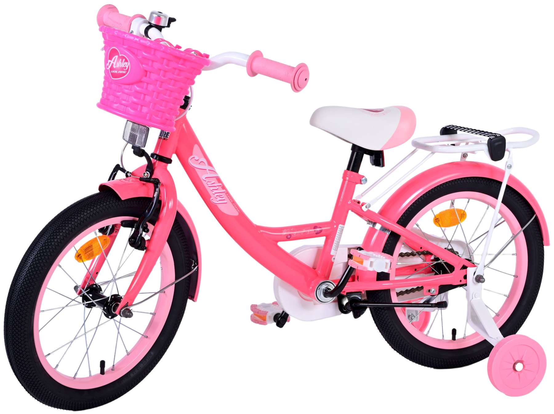 Kinderfahrrad Ashley Fahrrad für Mädchen 16 Zoll Kinderrad in Rosa/Rot