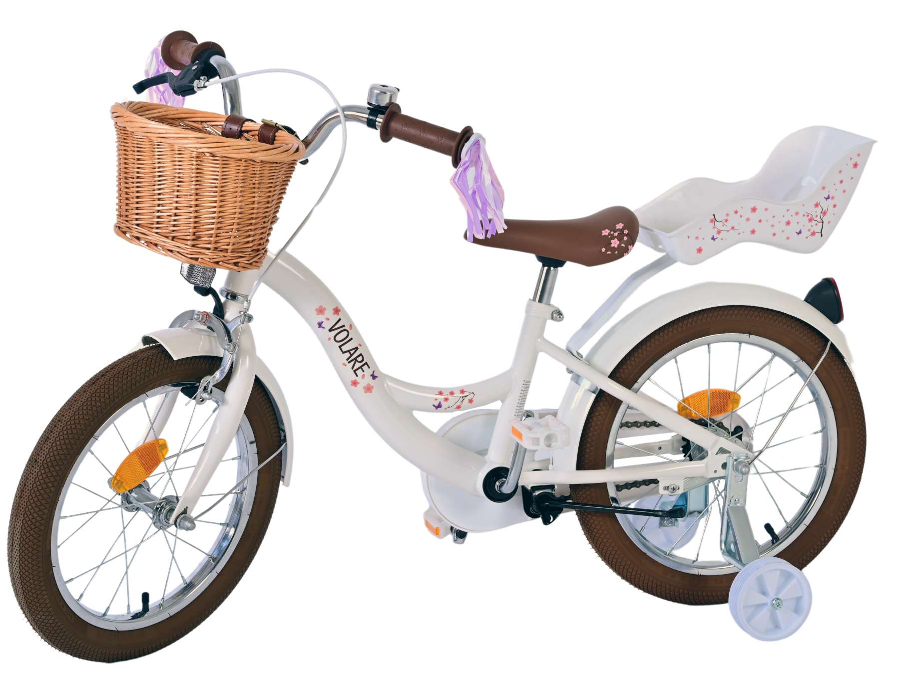 Kinderfahrrad Blossom für Mädchen Fahrrad 16 Zoll Kinderrad in Weiß