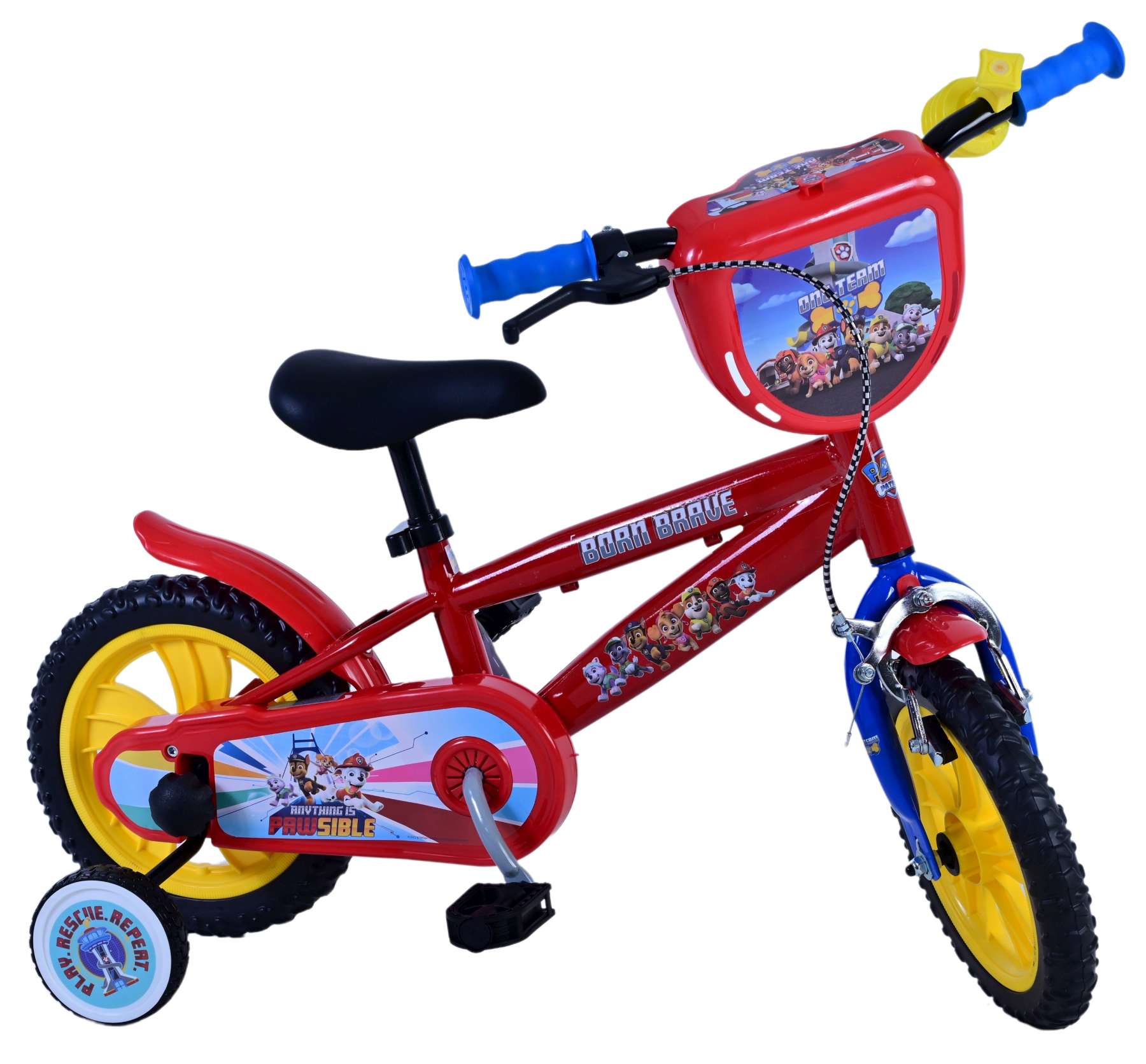 Kinderfahrrad Paw Patrol für Jungen 12 Zoll Kinderrad in Rot Fahrrad
