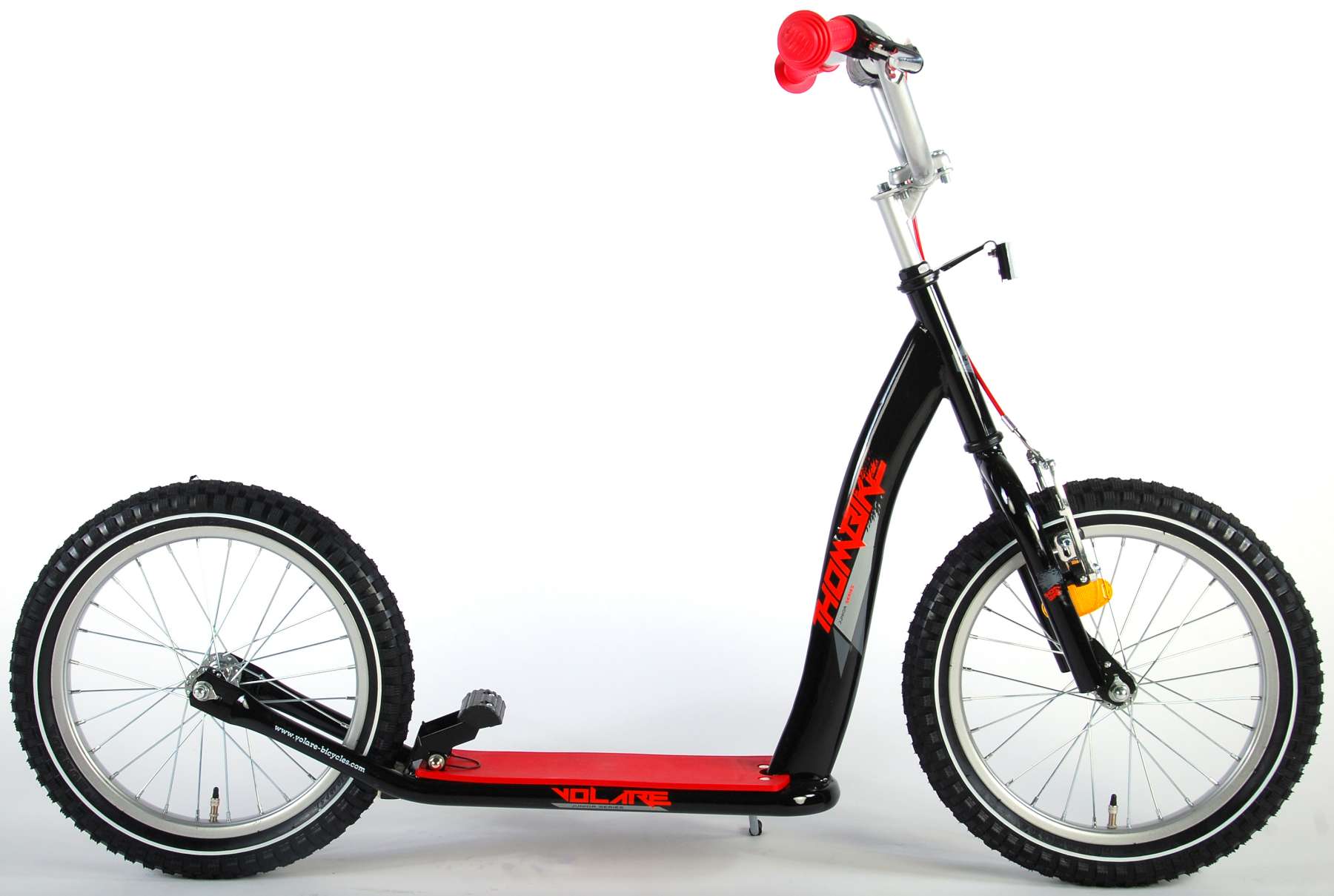 Roller 16 Zoll Kinderrad in Schwarz Rot Tretroller