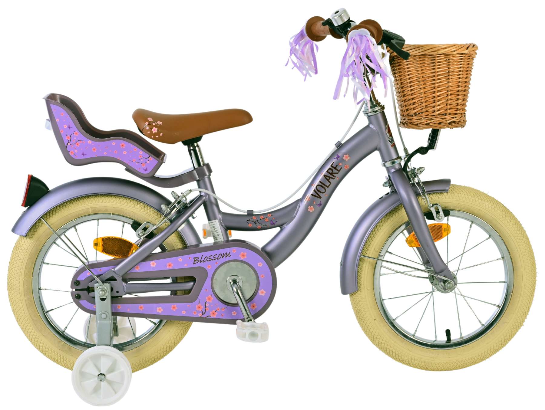 Kinderfahrrad Blossom für Mädchen 14 Zoll Kinderrad in Lila