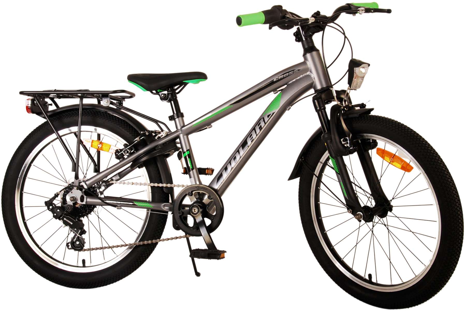 Kinderfahrrad Cross für Jungen 20 Zoll Kinderrad in Dunkelgrau 6 Gänge
