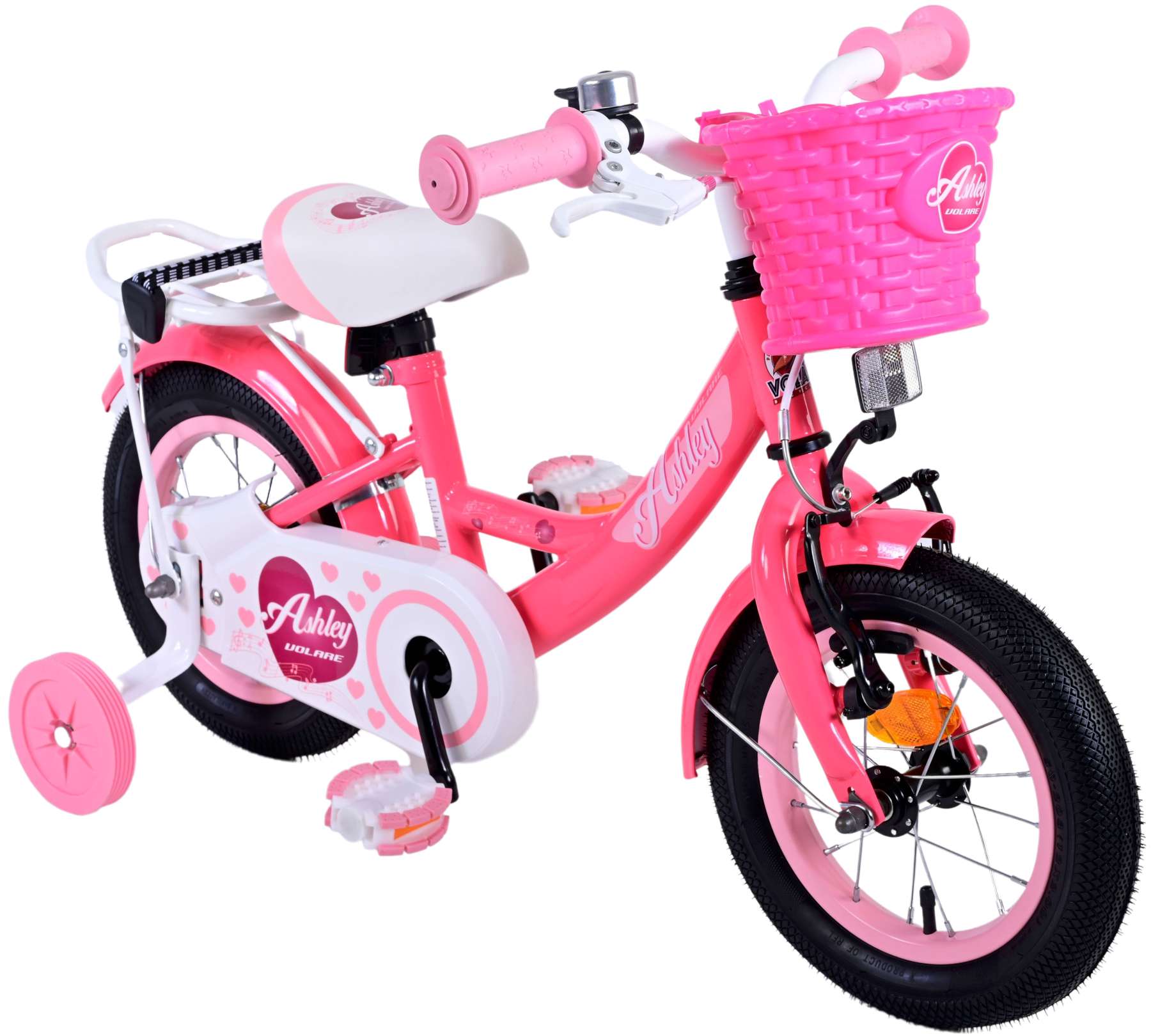 Kinderfahrrad Ashley für Mädchen 12 Zoll Kinderrad in Rot/Rosa