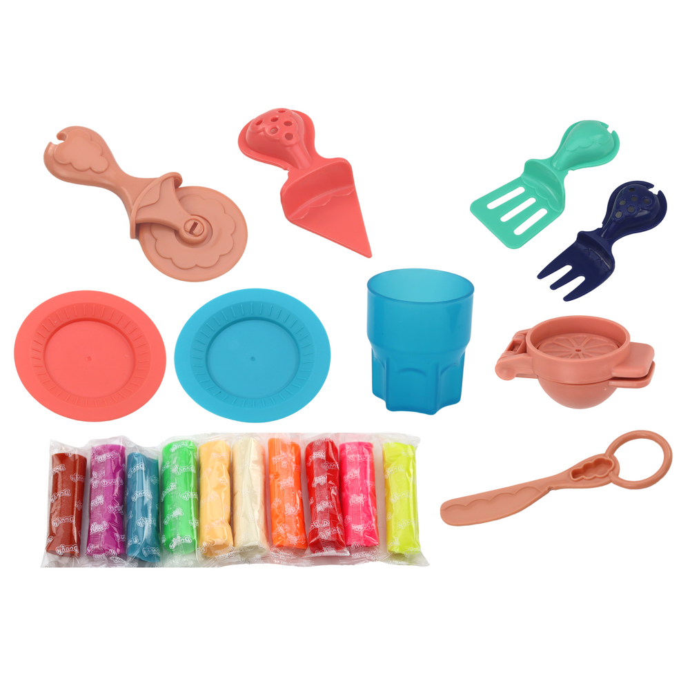 Knete Obst DIY Plastilin Set Spielknete mit Zubehör Knetmasse