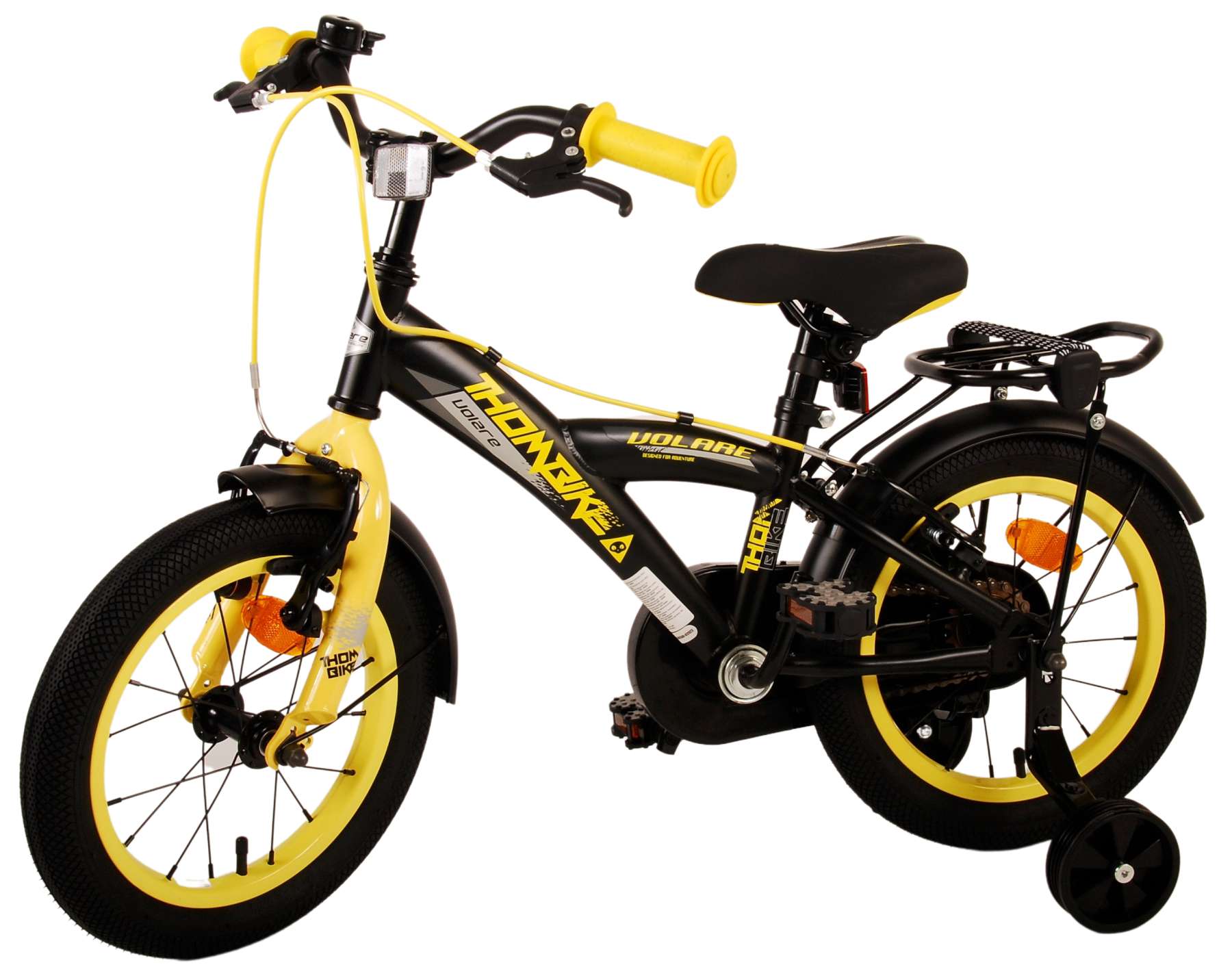 Kinderfahrrad Thombike für Jungen 14 Zoll Kinderrad in Schwarz Gelb