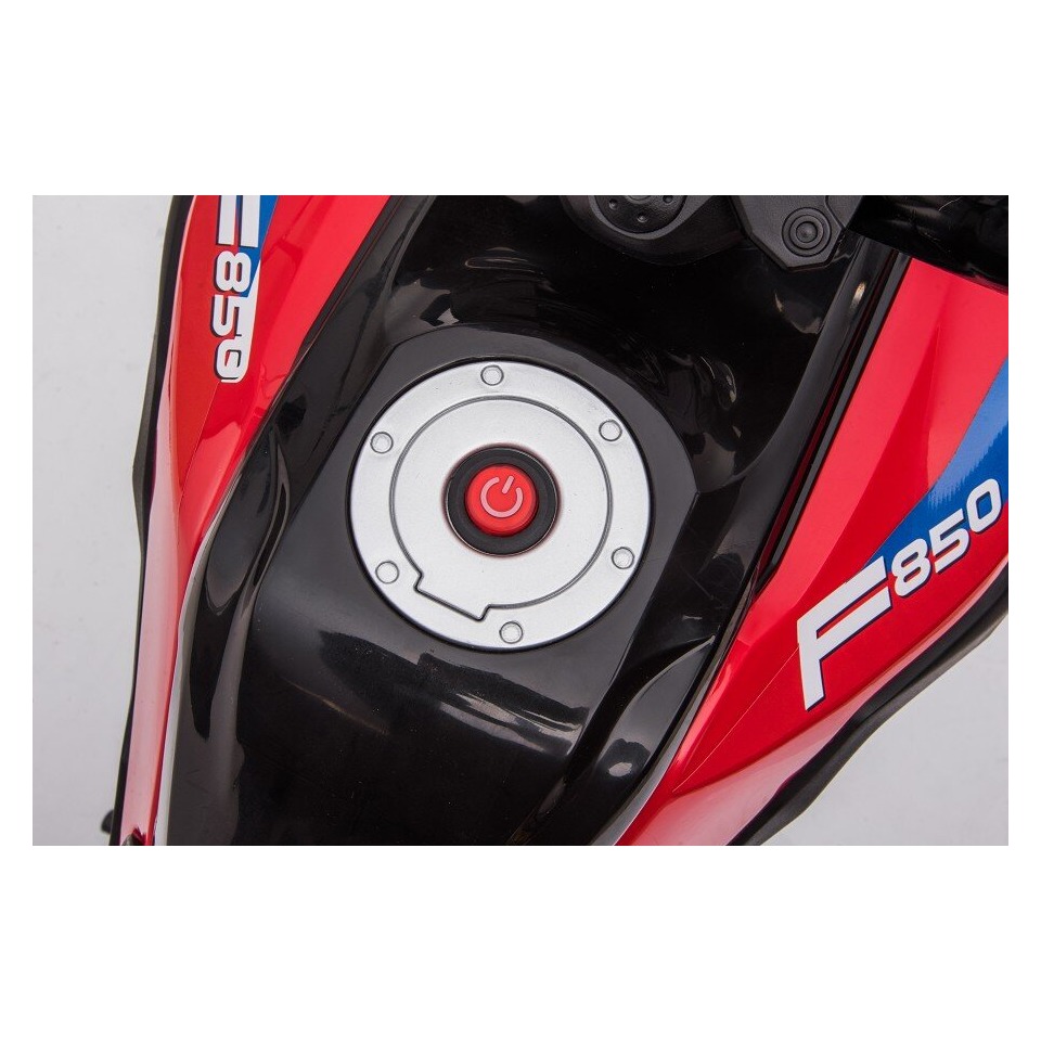 ES-Toys Elektro Kindermotorrad BMW F850 GS – 12V7A Akku – mit Stützräder, Musik und Lichter -EVA Reifen