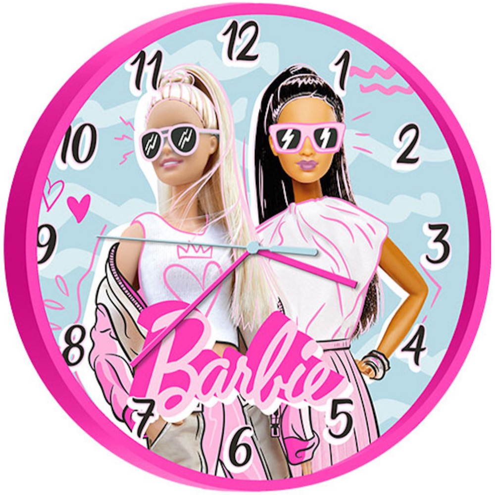 Barbie Wanduhr für Kinder Durchmesser 25 cm