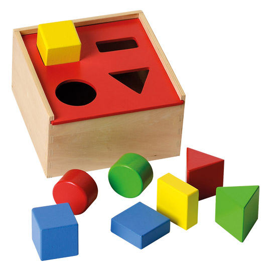 Lernspielzeug NEU Beluga Holz Steckbox mit acht verschiedenen Steckformen 