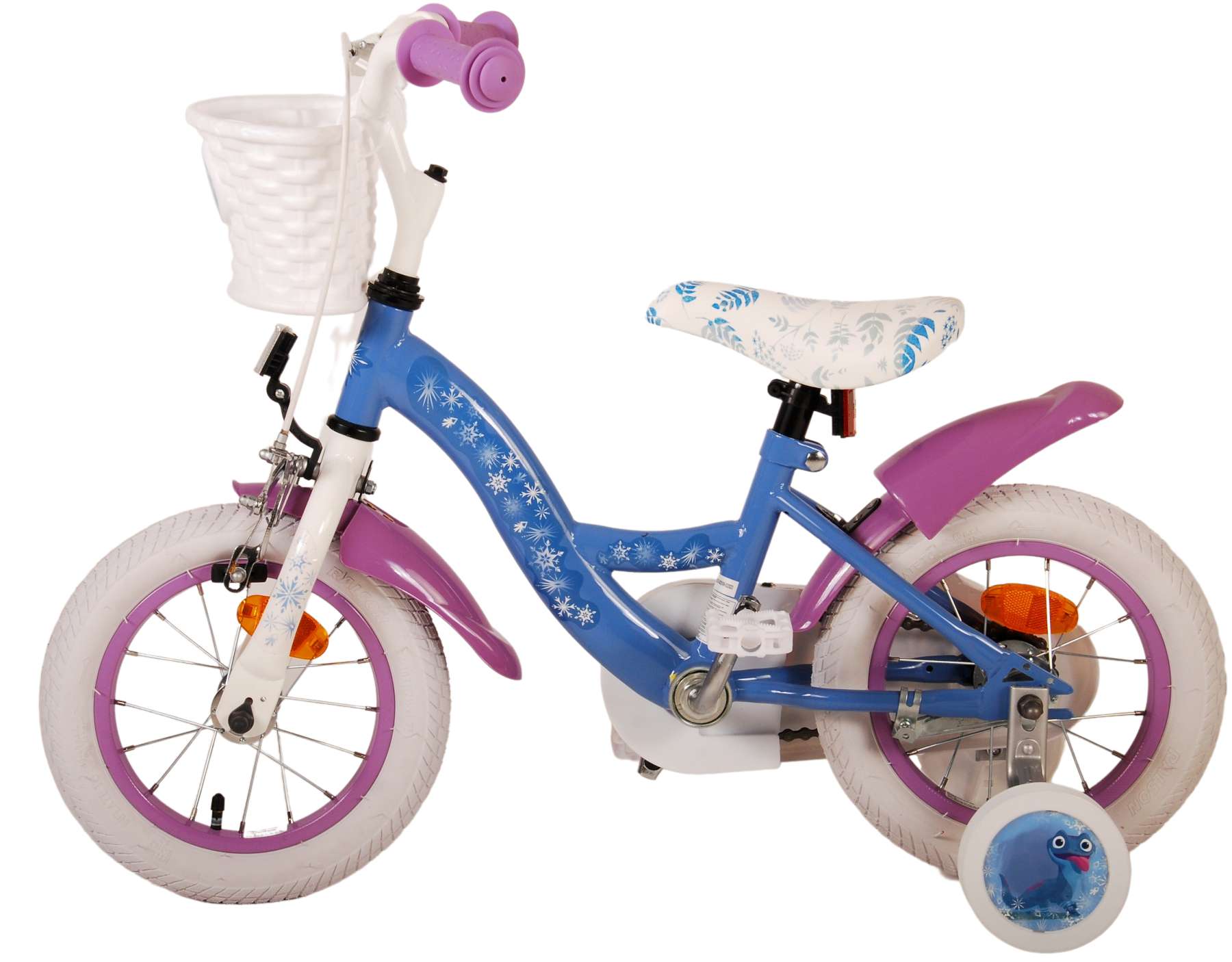 Kinderfahrrad Disney Frozen 2 für Mädchen 12 Zoll Kinderrad Blau/Lila