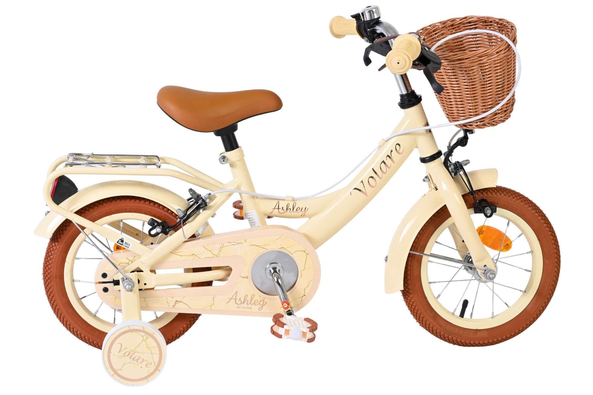 Volare Kinderfahrrad Ashley für Mädchen 12 Zoll Kinderrad in Creme, Zwei Handbremsen Volare Kinderfahrrad Ashley für Mädchen 12 Zoll Kinderrad in Creme, Zwei Handbremsen