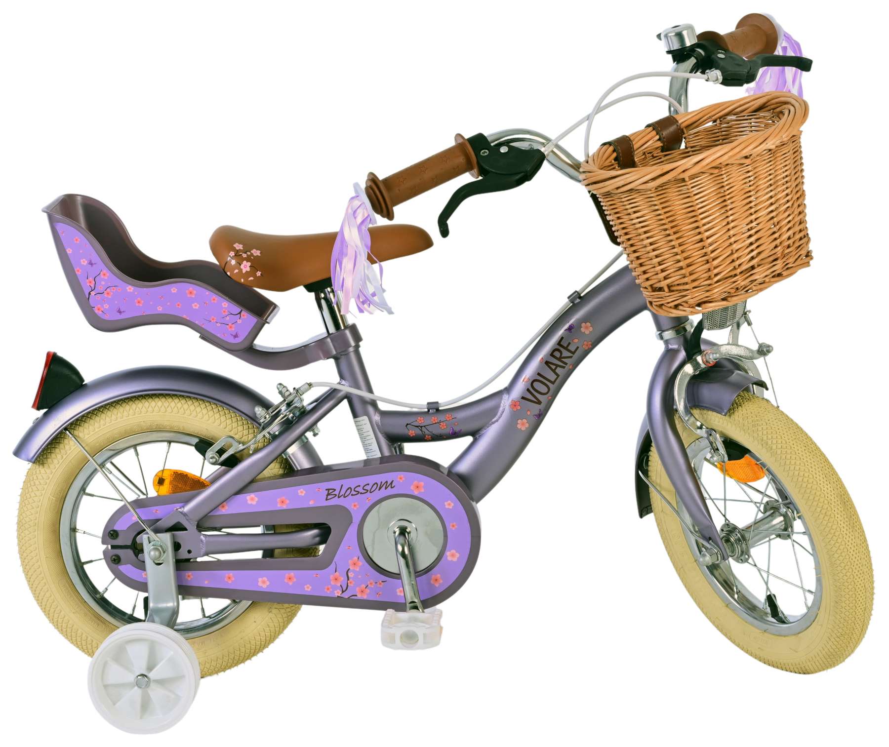 Kinderfahrrad Blossom für Mädchen 12 Zoll Kinderrad in Lila