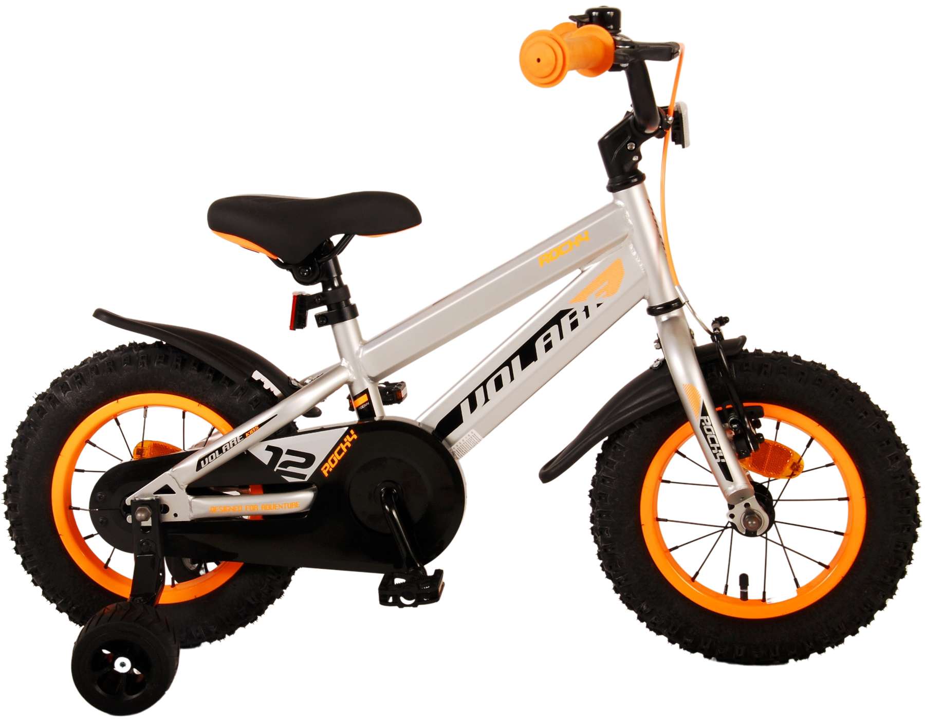 Kinderfahrrad Rocky für Jungen 12 Zoll Kinderrad in Grau Fahrrad