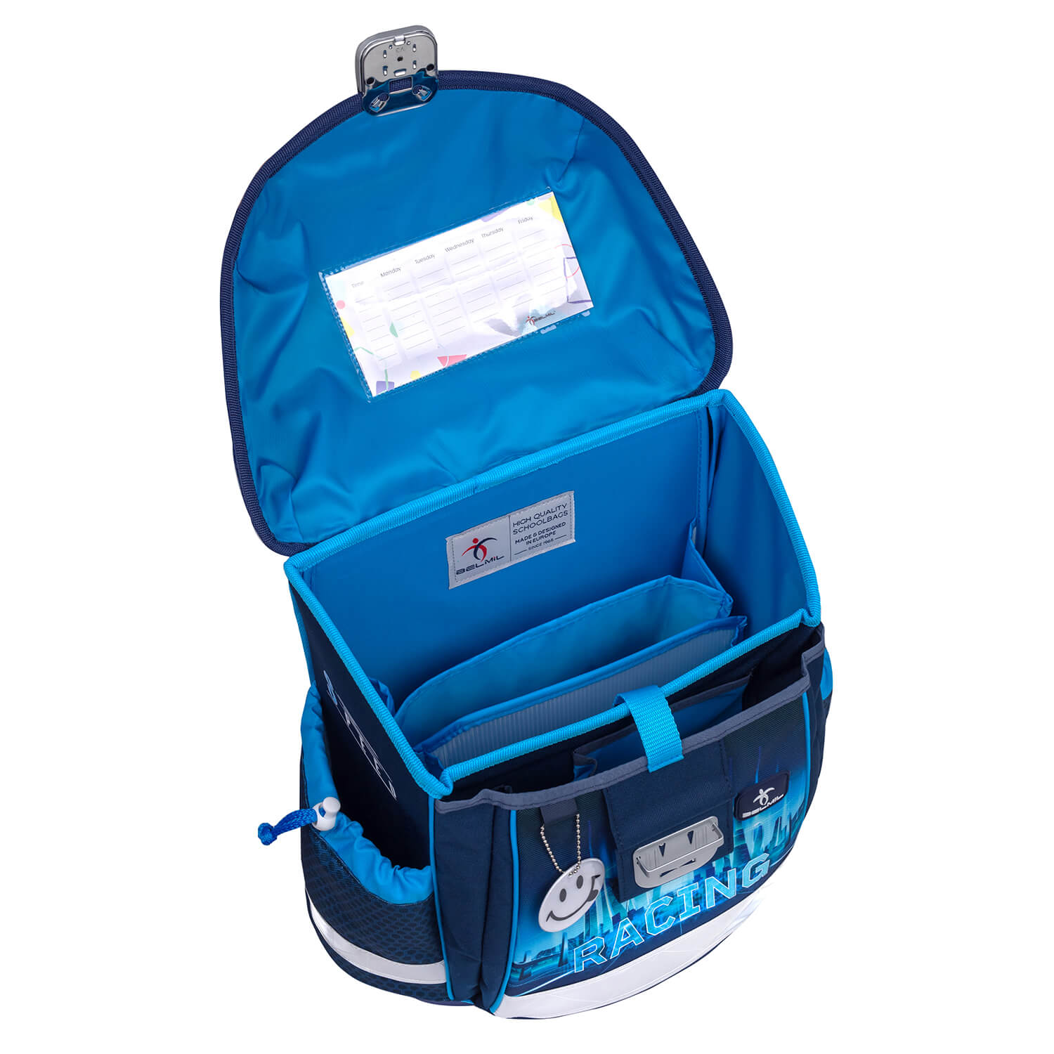 Belmil Classy ergonomisches Schulranzen-Set 4-teilig "Racing Blue Neon" mit Brustgurt Belmil Classy ergonomisches Schulranzen-Set 4-teilig "Racing Blue Neon" mit Brustgurt