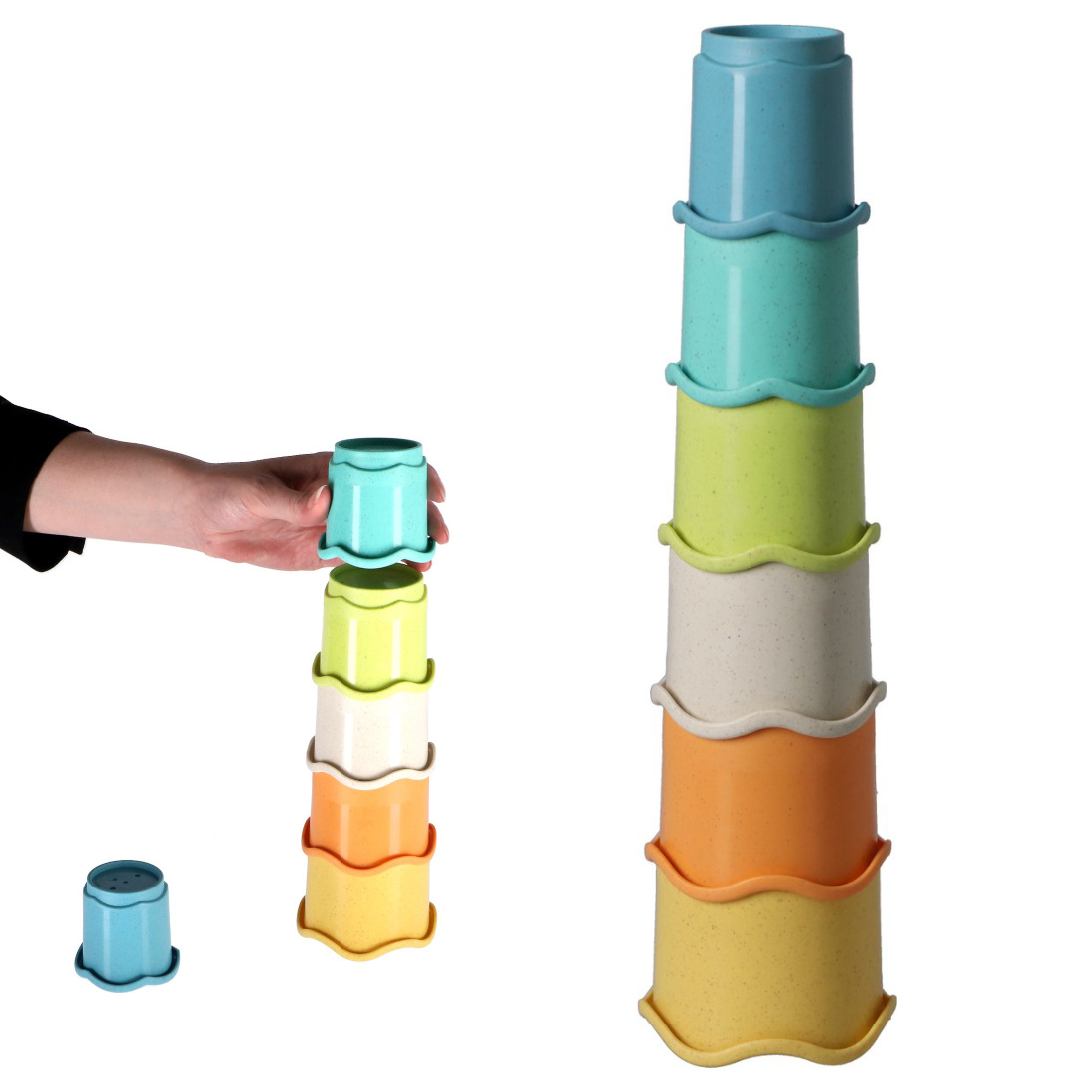 Stapelturm Stapelbecher Biokunststoff 6 Teile Stapelturm Stapelbecher Biokunststoff 6 Teile