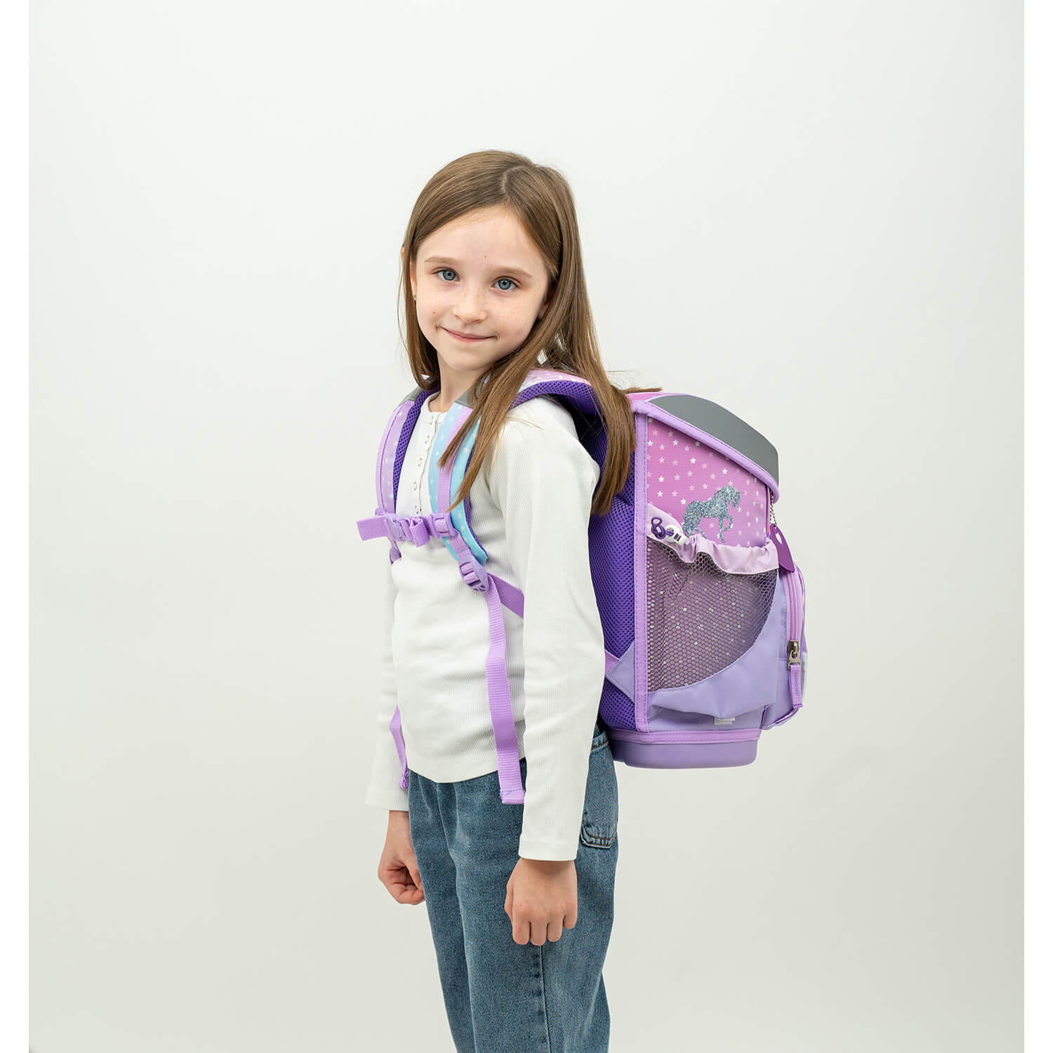 Belmil Mini-Fit ergonomisches Schulranzen-Set 4-teilig "Rainbow Unicorn" mit Brustgurt Belmil Mini-Fit ergonomisches Schulranzen-Set 4-teilig "Rainbow Unicorn" mit Brustgurt