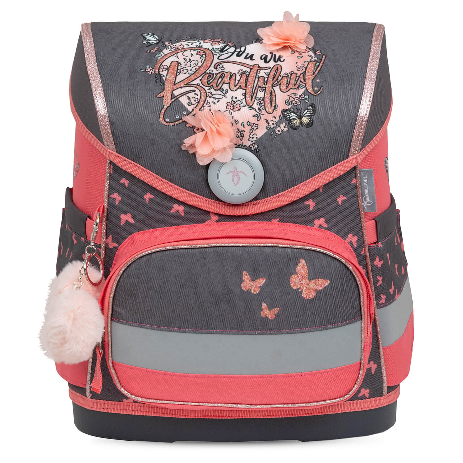 Rucksack Compact ergonomisches Schulranzen-Set 4-teilig Bloomy Blossom