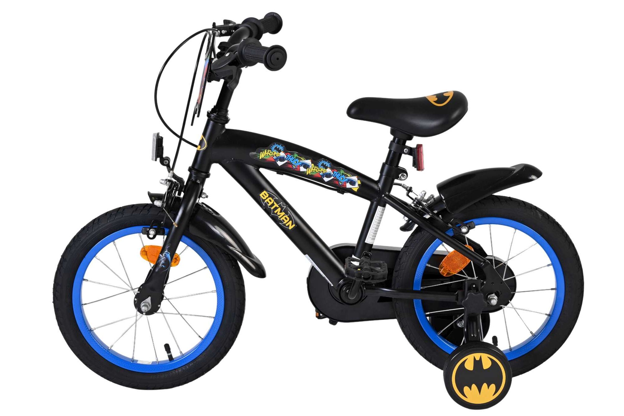 Volare Kinderfahrrad Batman für Jungen 14 Zoll Kinderrad in Schwarz, Zwei Handbremsen Volare Kinderfahrrad Batman für Jungen 14 Zoll Kinderrad in Schwarz, Zwei Handbremsen