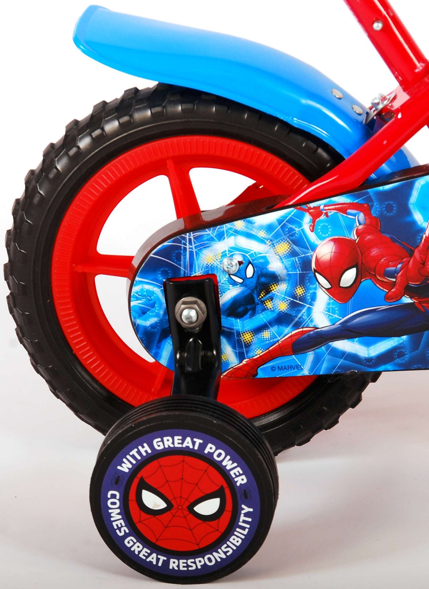 Kinderfahrrad Spider-Man für Jungen 10 Zoll Kinderrad in Blau/Rot