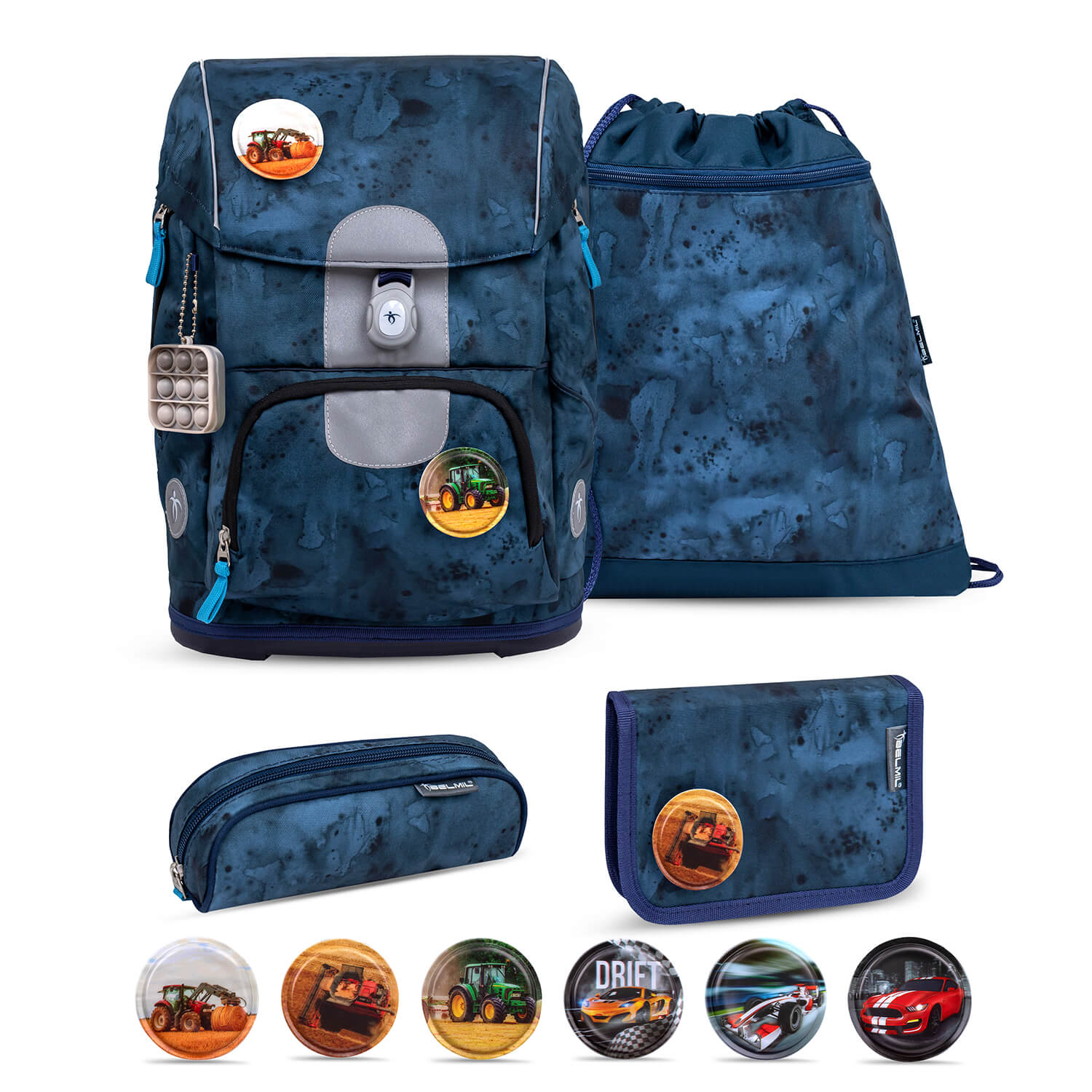 Rucksack Motion ergonomisches Schulranzen Set 5-teilig Blue Splash Rucksack Motion ergonomisches Schulranzen Set 5-teilig Blue Splash