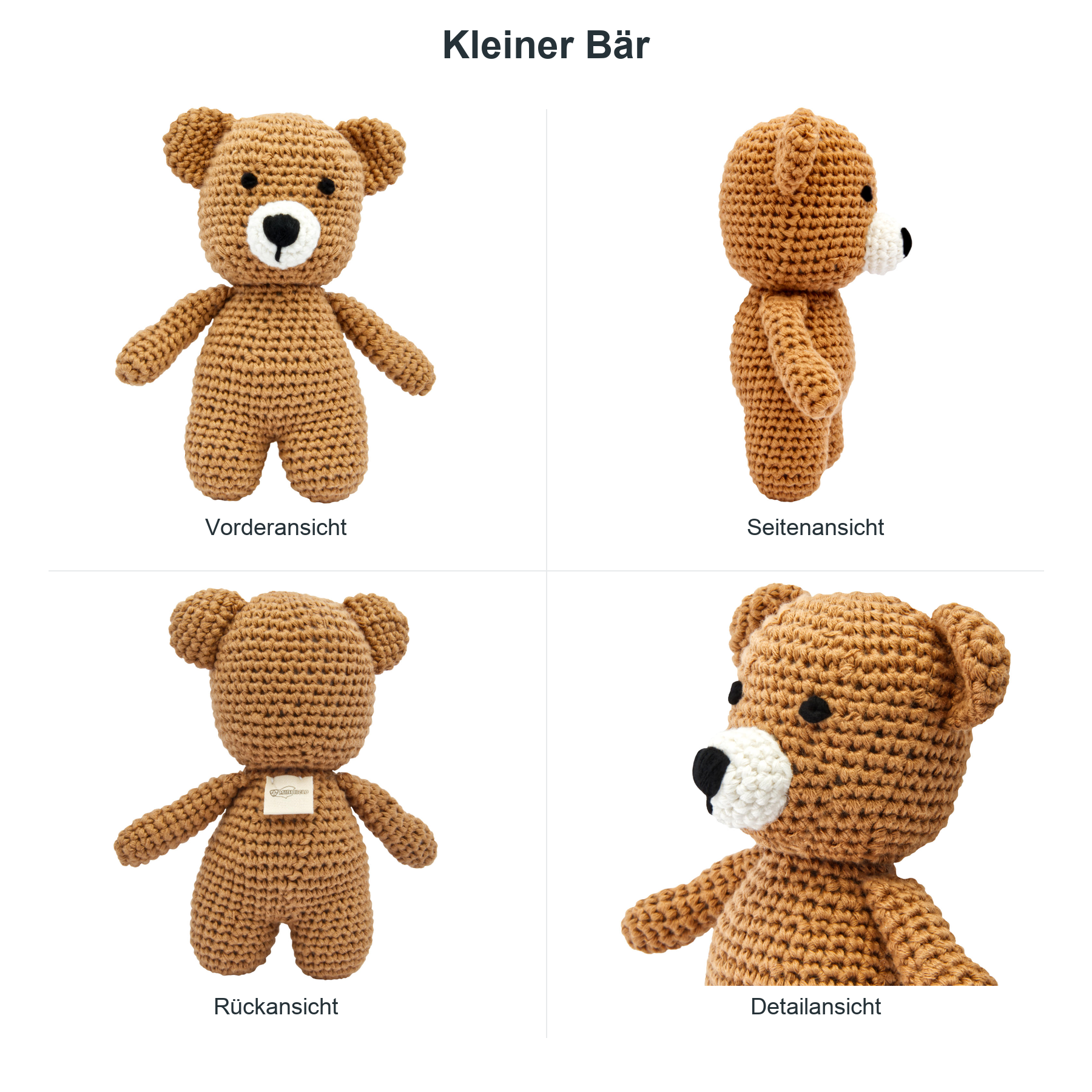 miniHeld Geschenkset handgestrickter Löwe Lio 28cm + kleiner Bär 15cm aus Baumwolle miniHeld Geschenkset handgestrickter Löwe Lio 28cm + kleiner Bär 15cm aus Baumwolle