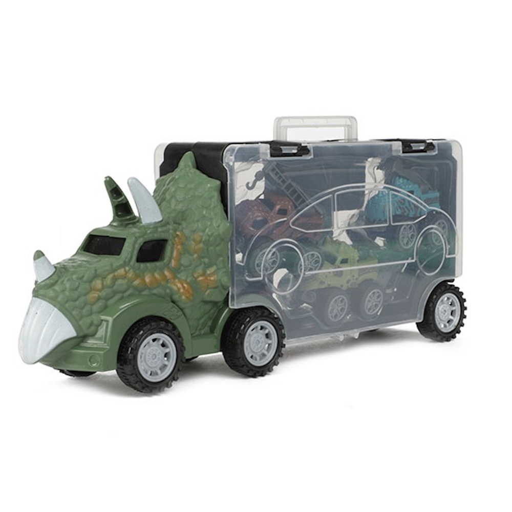 Dinotruck mit 3 Auto und Rückzug Funktion Dinotruck mit 3 Auto und Rückzug Funktion