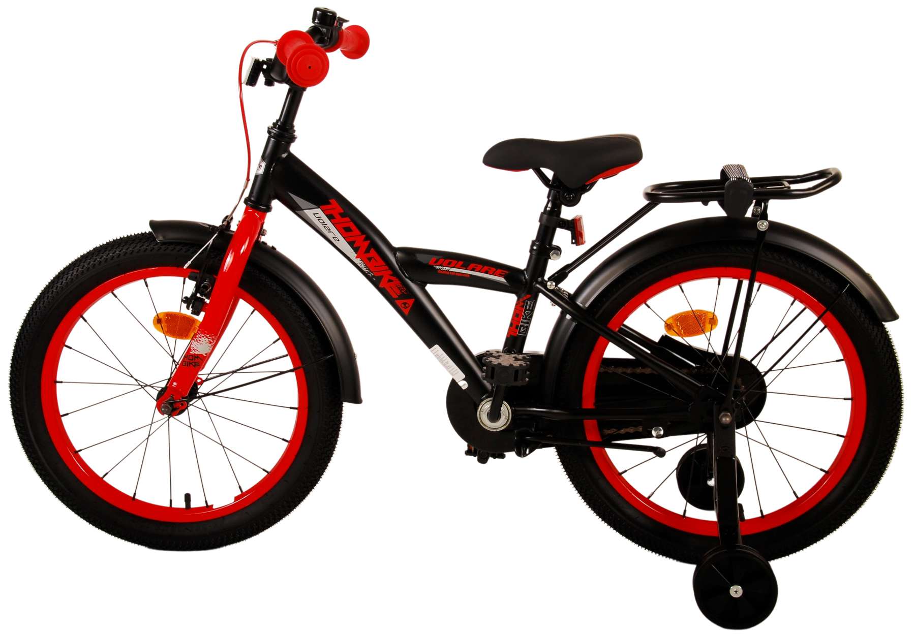 Kinderfahrrad Thombike für Jungen 18 Zoll Kinderrad in Schwarz Rot