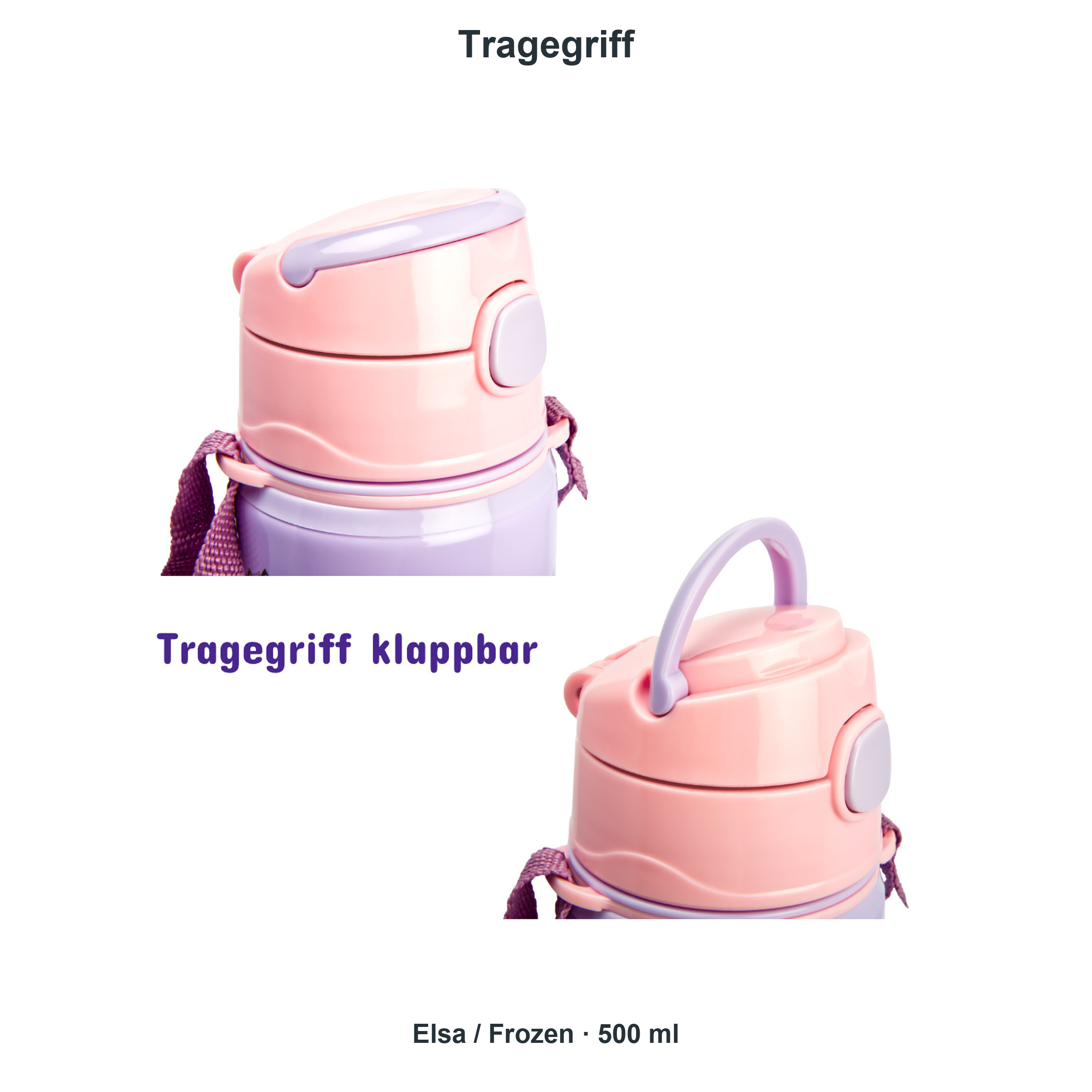 miniHeld Trinkflaschen-Set Elsa (Frozen) 2er-Pack, 2 Kinder Trinkflaschen Aluminium mit Tragegurt miniHeld Trinkflaschen-Set Elsa (Frozen) 2er-Pack, 2 Kinder Trinkflaschen Aluminium mit Tragegurt