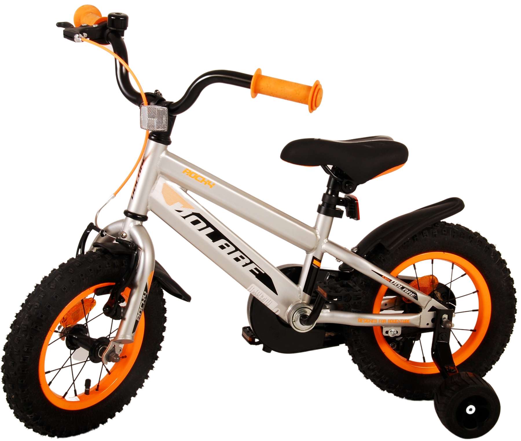 Kinderfahrrad Rocky für Jungen 12 Zoll Kinderrad in Grau Fahrrad