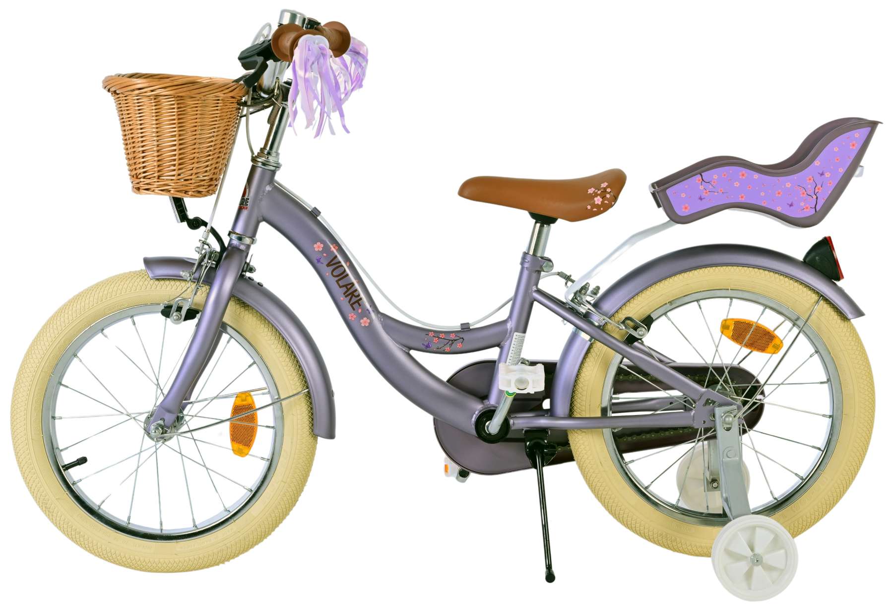 Kinderfahrrad Blossom für Mädchen Fahrrad 16 Zoll Kinderrad in Lila