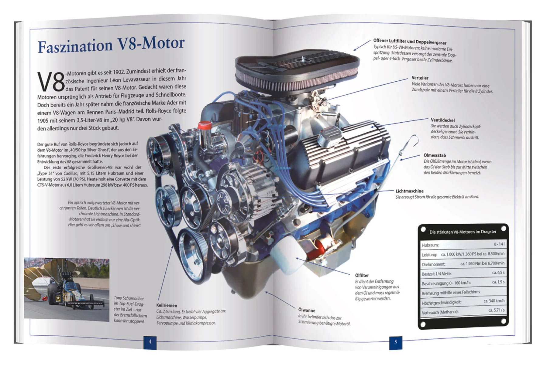 Technikbausatz V8-Motor mit Soundmodul Sportwagen-Motor 250 Bauteile