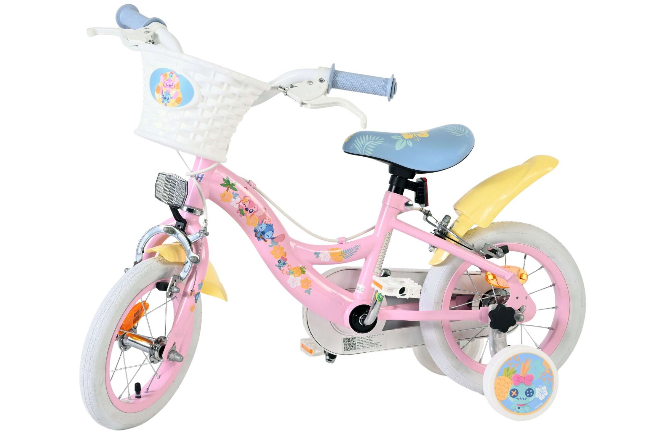Volare Kinderfahrrad Koala für Mädchen 12 Zoll Kinderrad in Rosa, Zwei Handbremsen
