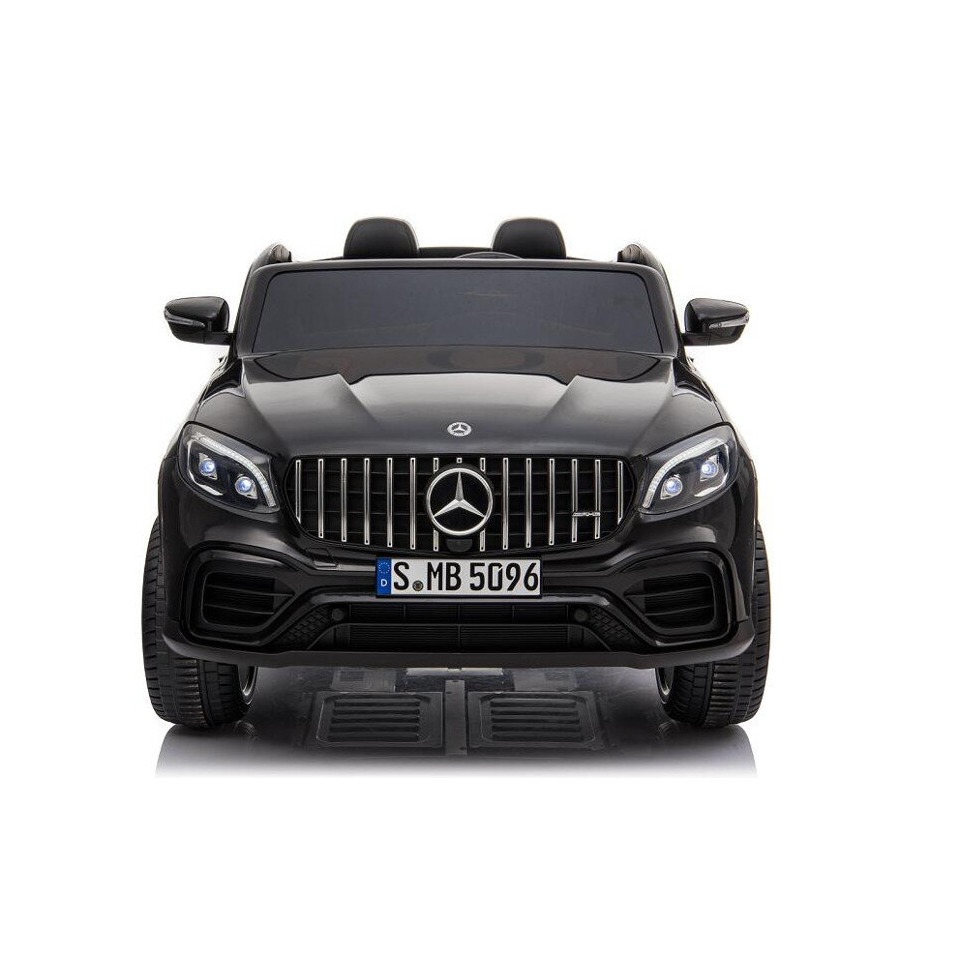 ES-Toys Kinderfahrzeug – Elektro Auto „Mercedes GLC63S“ – lizenziert – Doppelsitzer – 12V10AH Akku,4 Motoren+ 2,4Ghz+Ledersitz+EVA – Schwarz